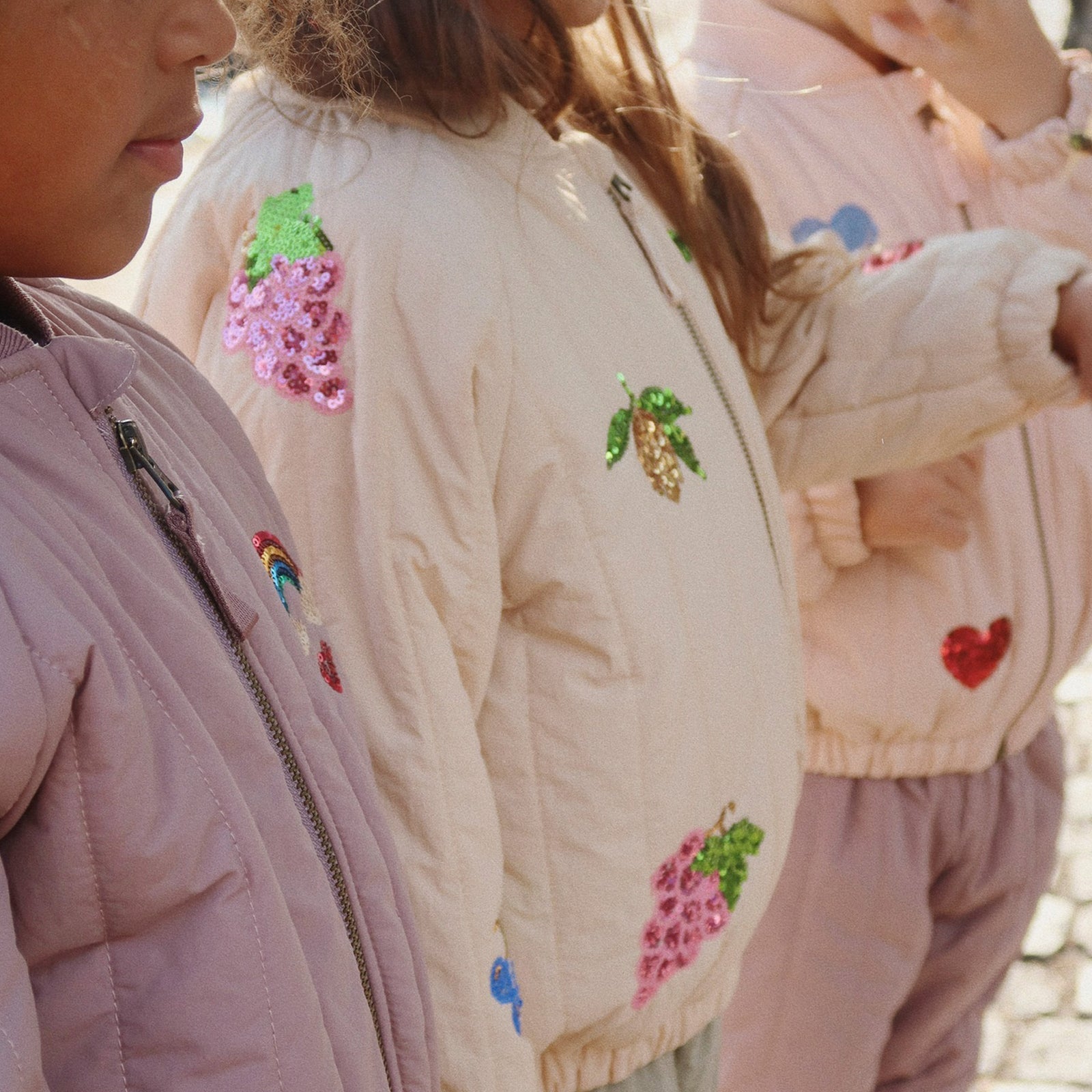 Juno Sequin Frappé bomber jacket