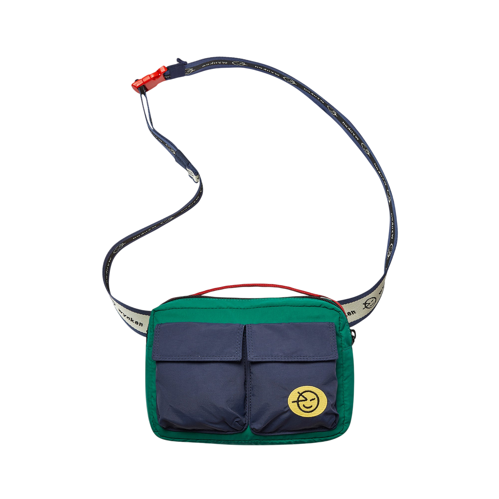 Handtasche Duo Pocket Navy Python Green