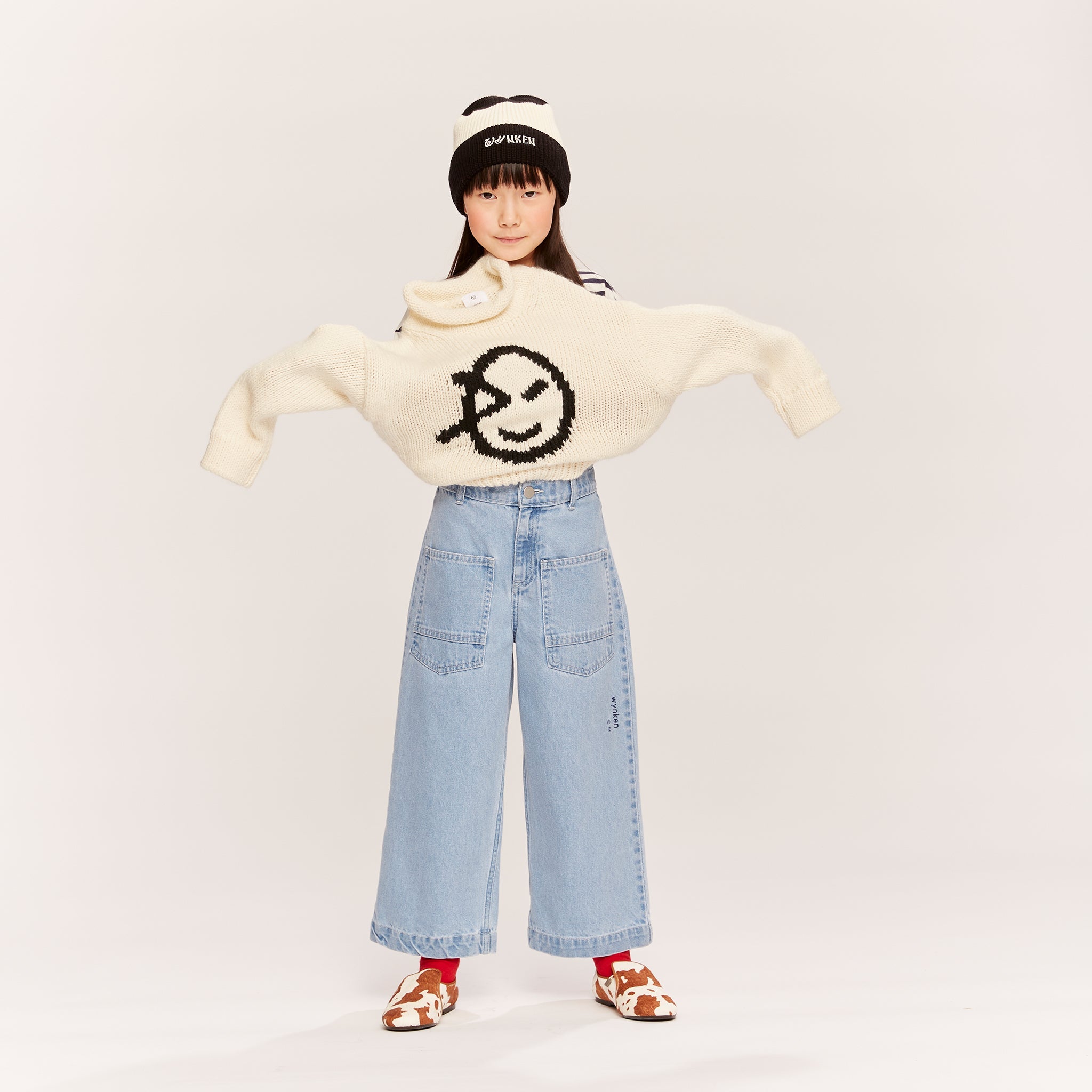 Pullover Chunky Wynk Ecru Black