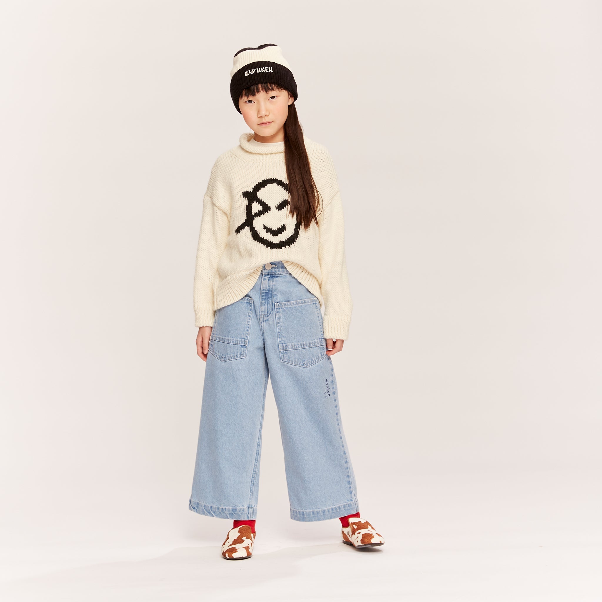 Pullover Chunky Wynk Ecru Black