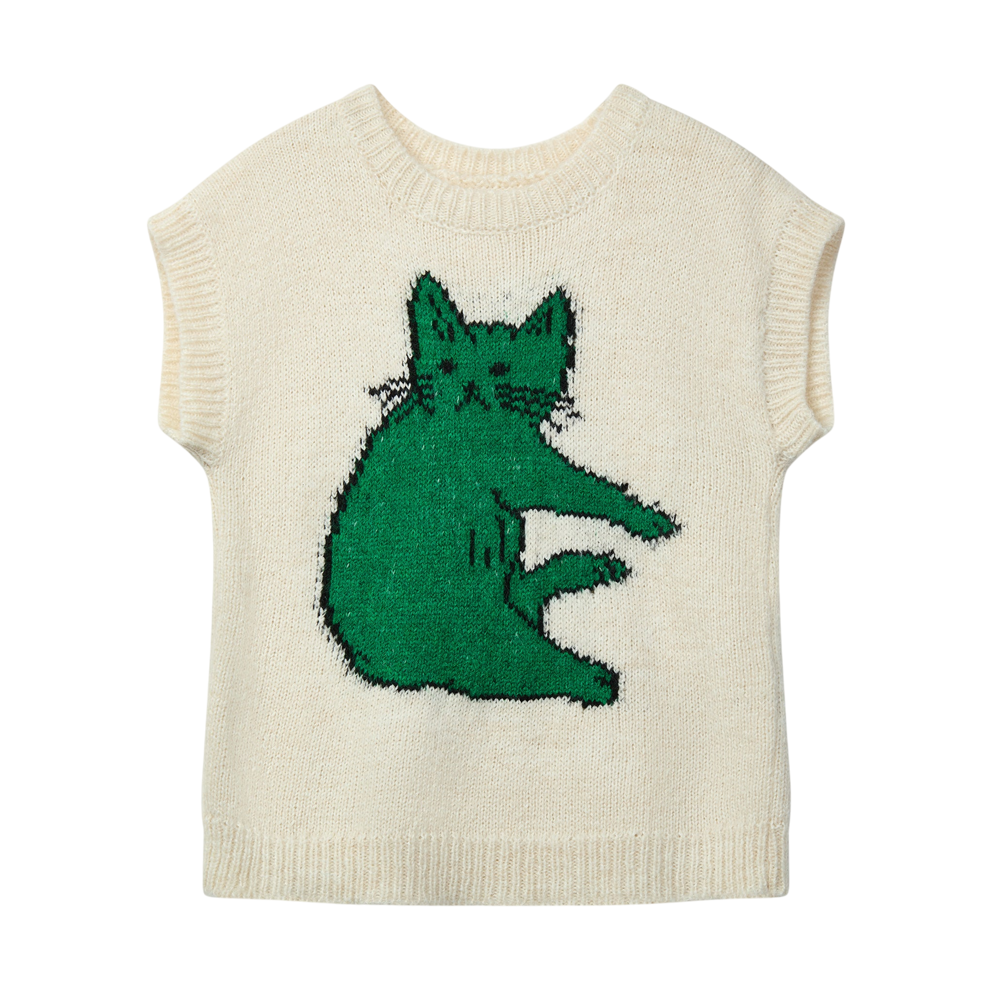 Weste Paws Ecru Bright Green