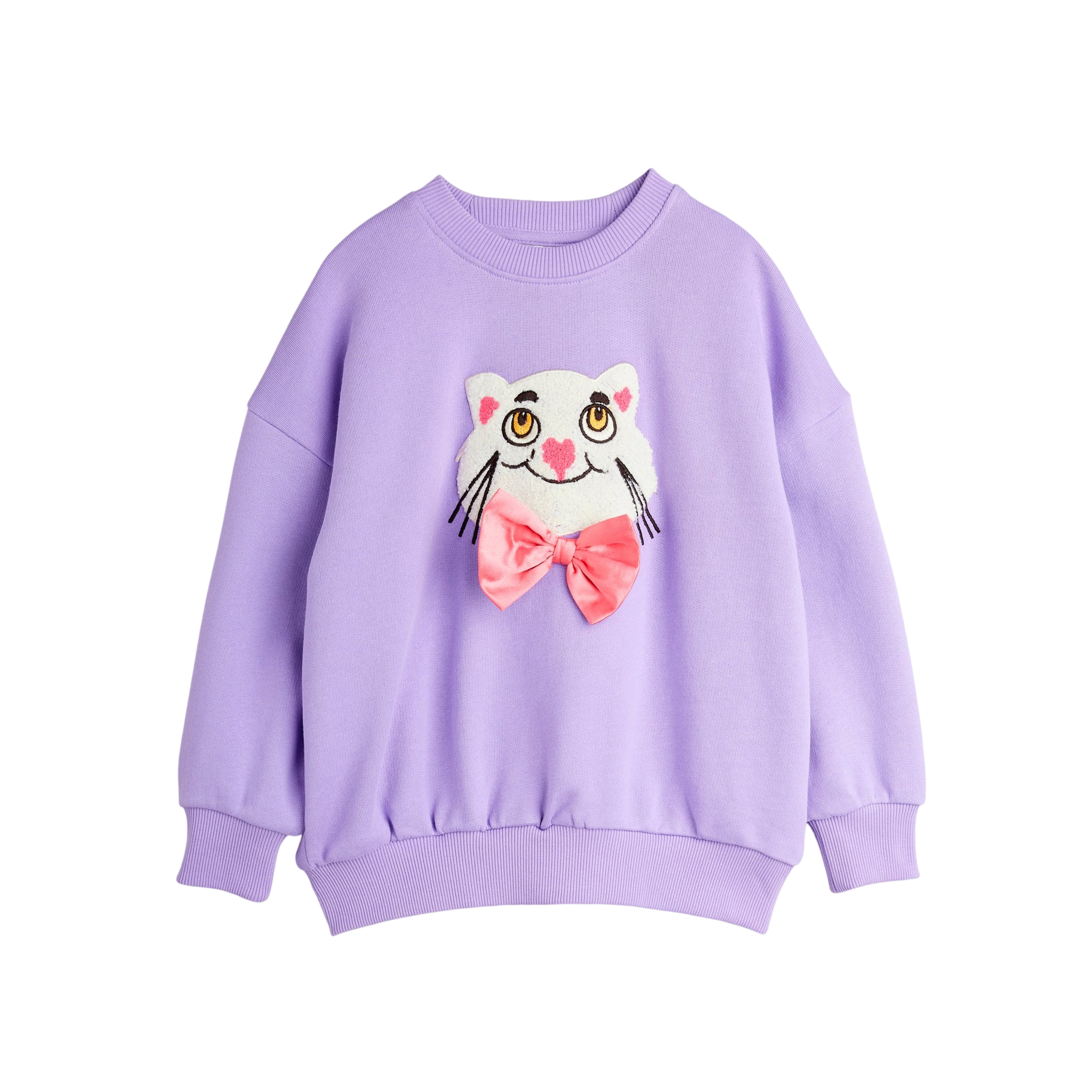 Sweat-shirt Cat With Bowtie Chenille Purple
