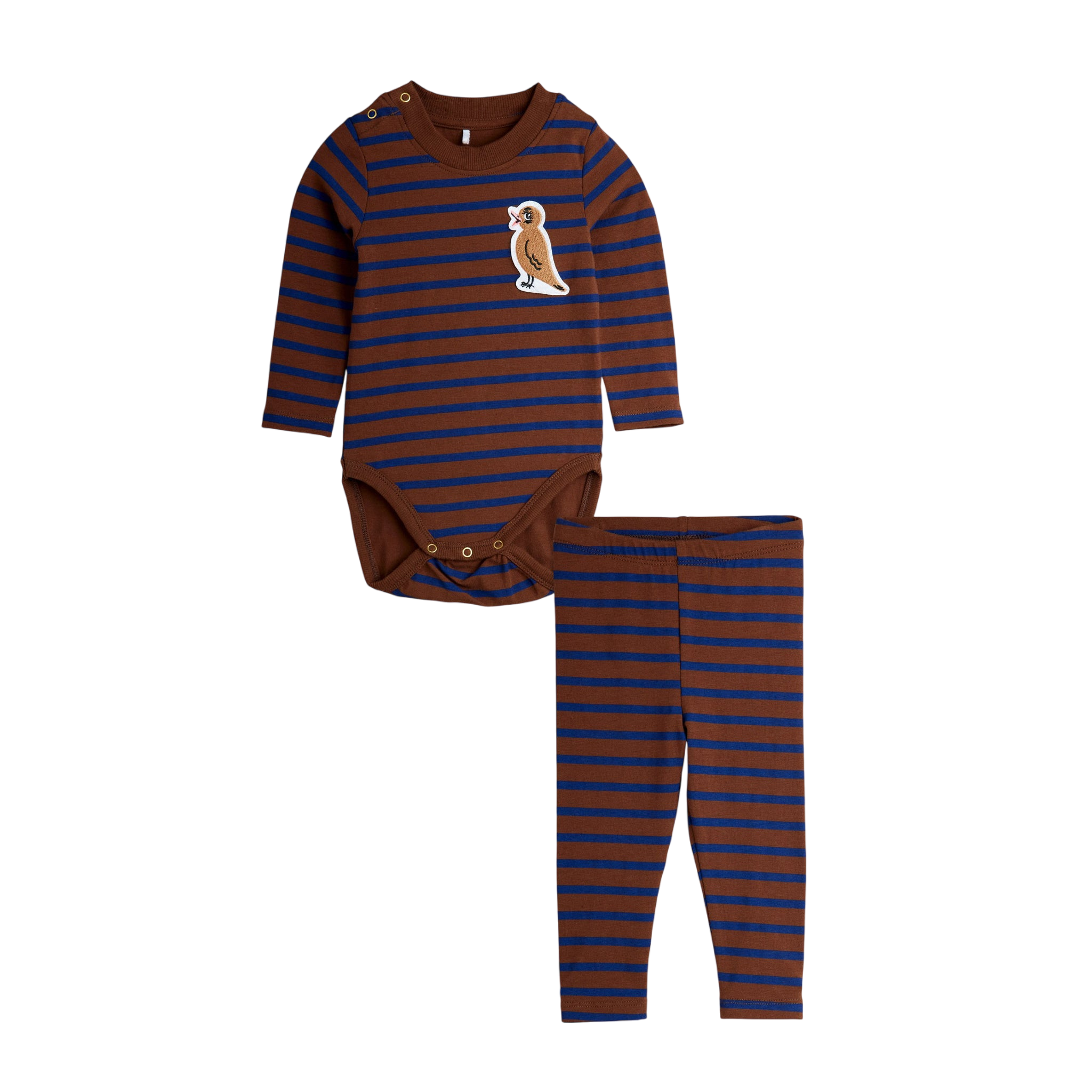 Ensemble bébé Stripe Bird Patch Brown