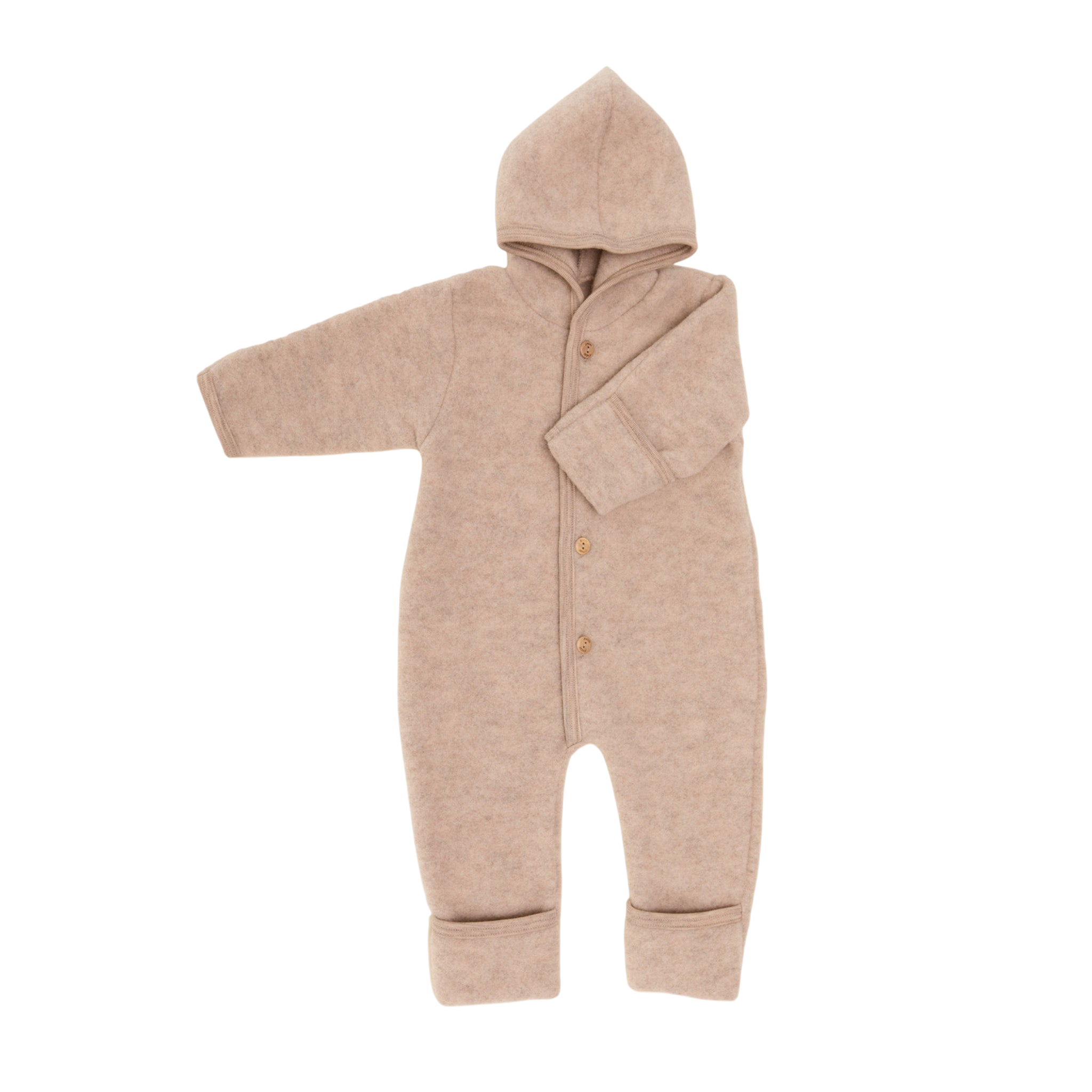 Engel Natur Baby Overall aus Merinowolle Sand Melange