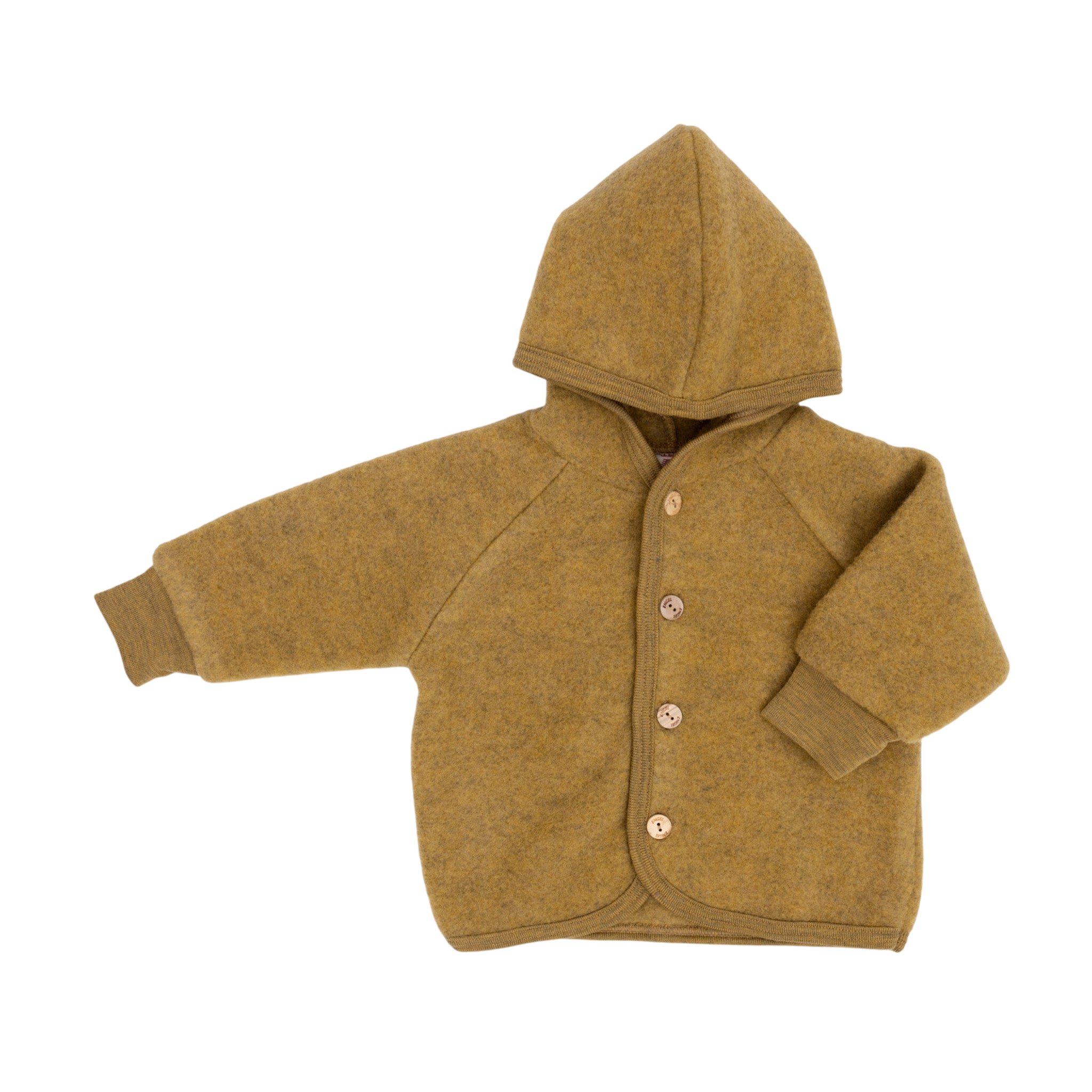 Engel Natur Kapuzenjacke aus Merinowolle Safran Melange
