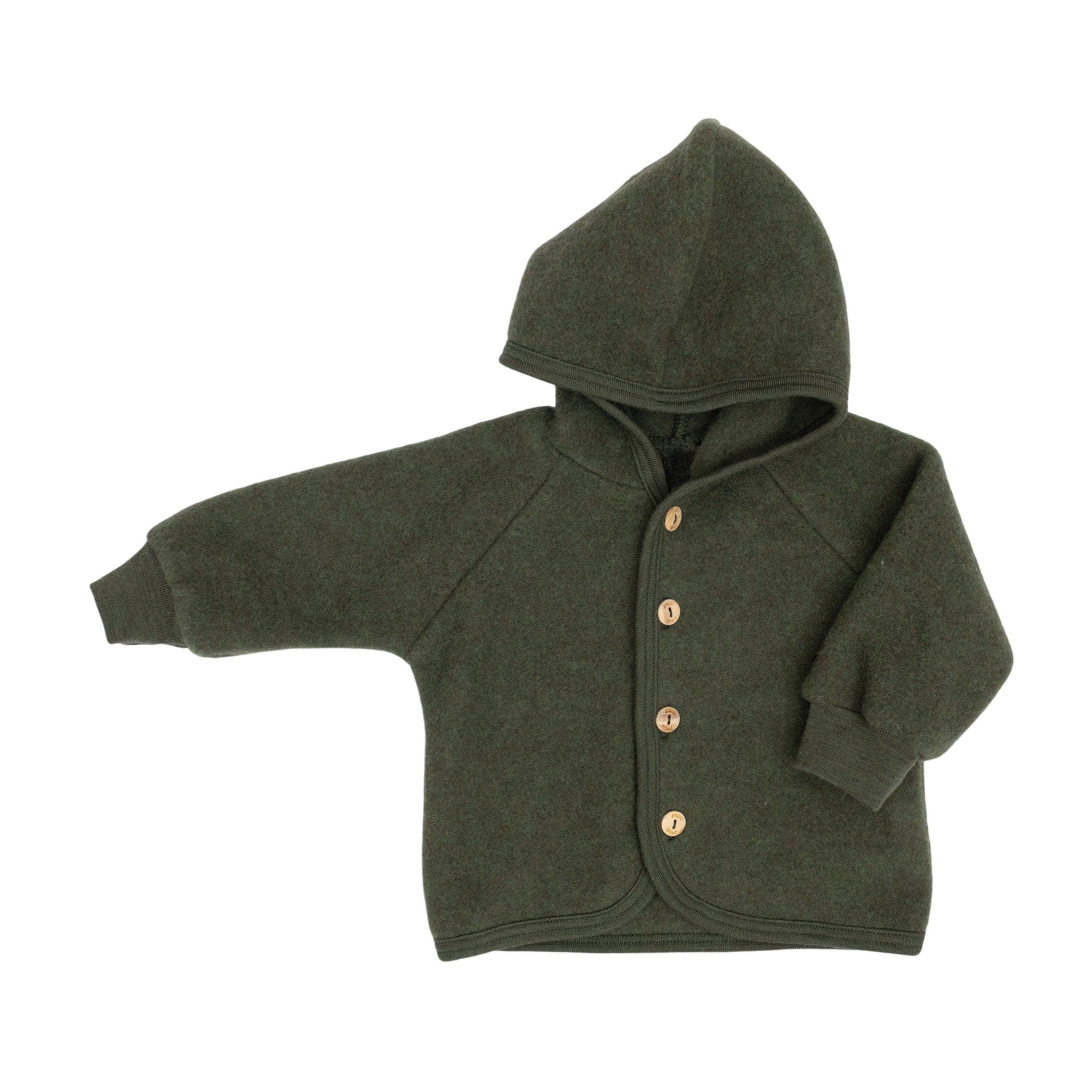 Engel Natur Kapuzenjacke aus Merinowolle Schilf Melange