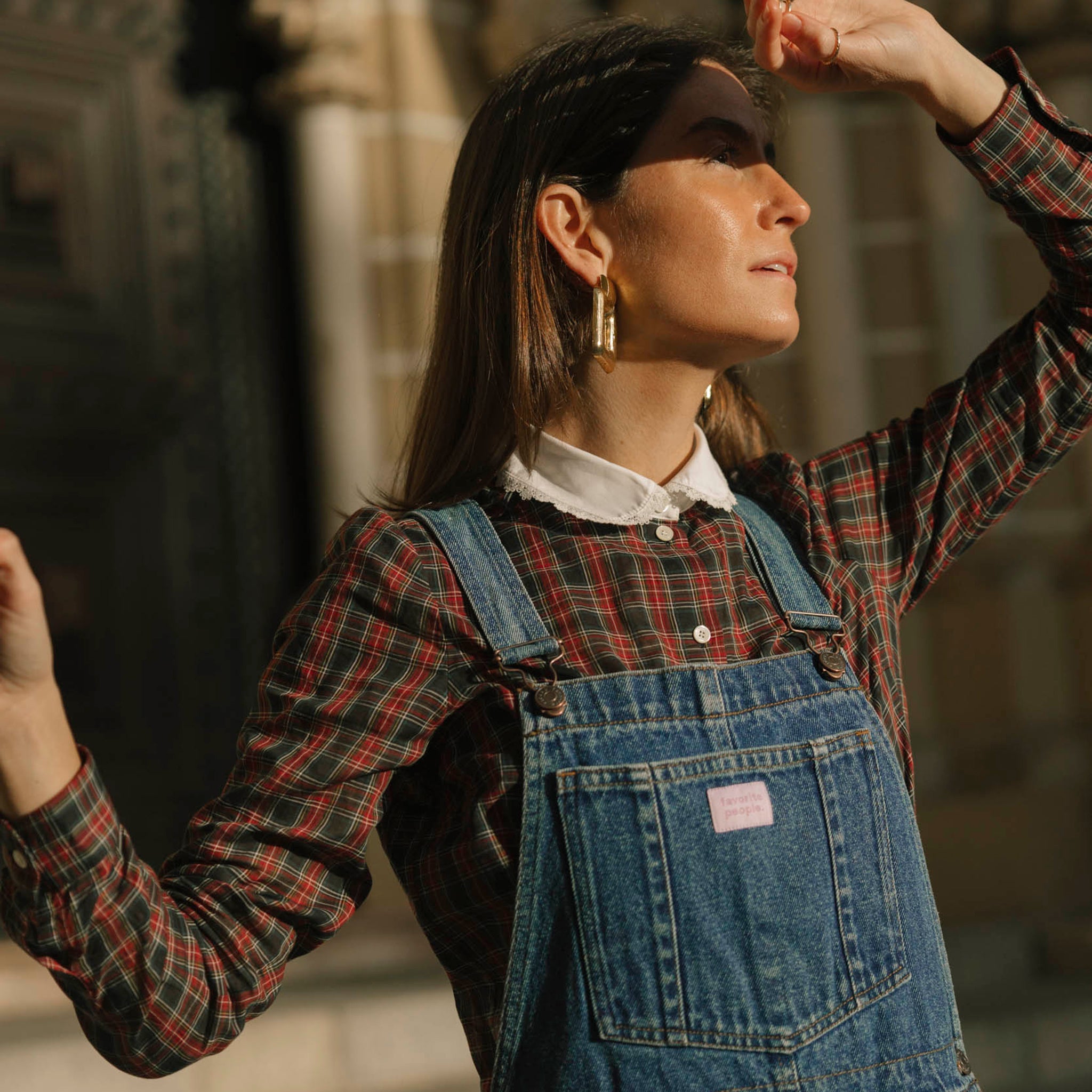 Adult bib dress denim