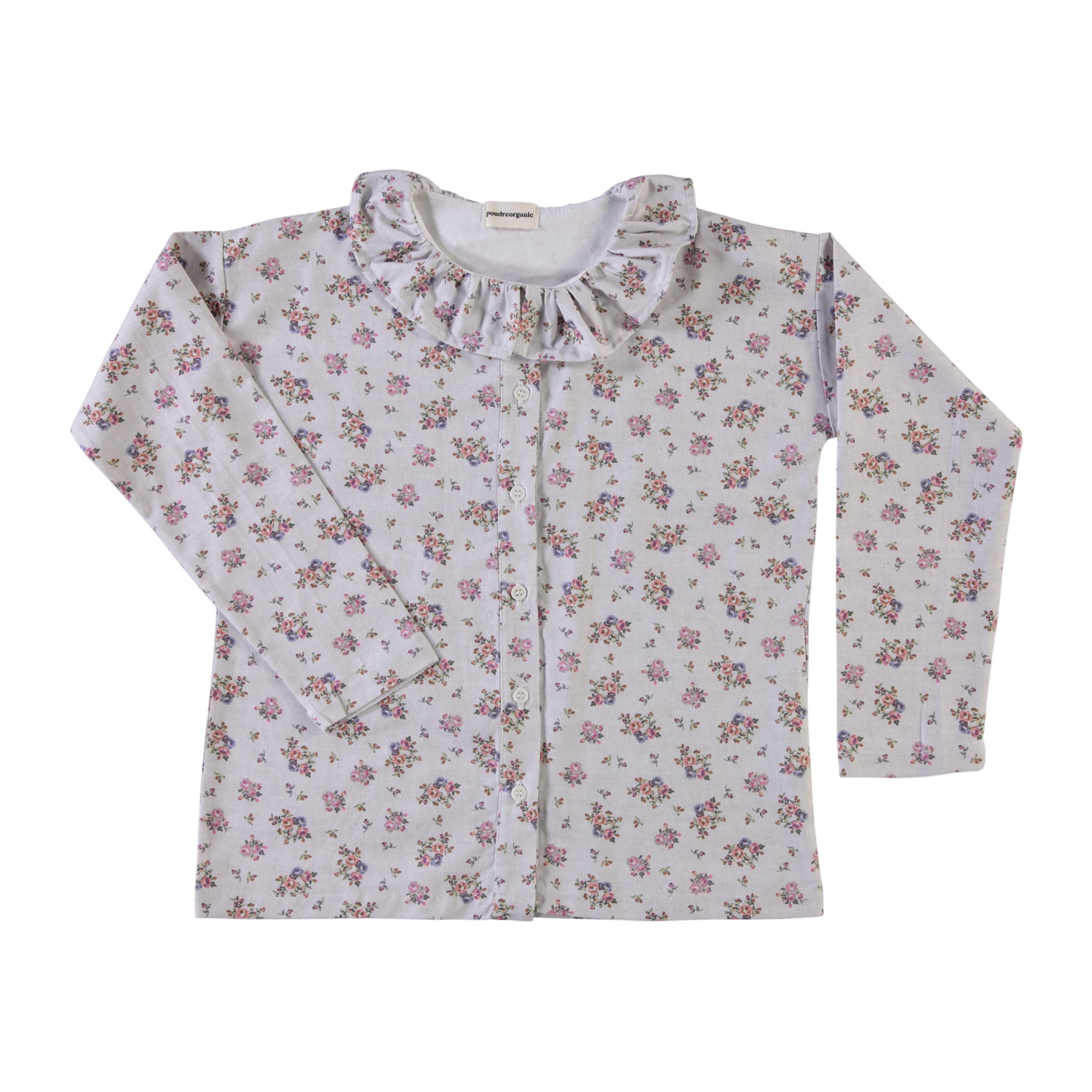Bluse Colchique Motif Fleuri Rose Gris