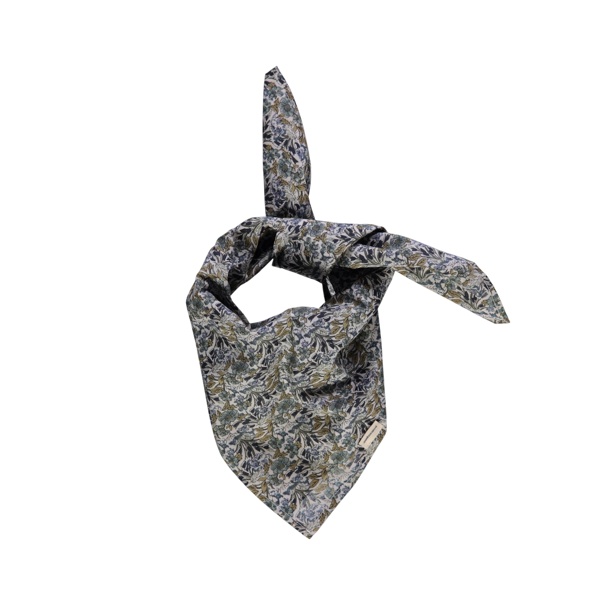 Bandana Tournesol Motif Fleuri Vert Bleu