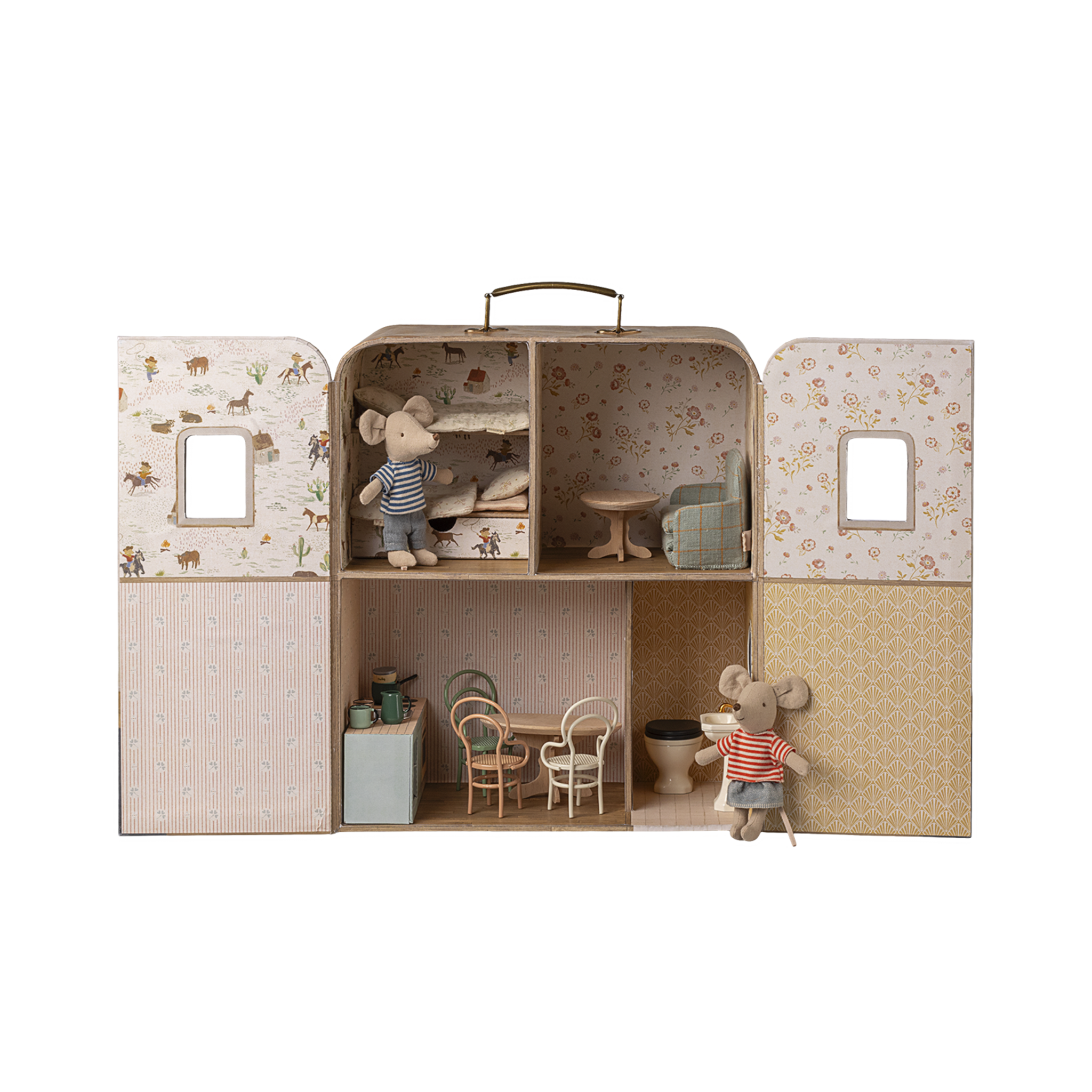 Maileg Puppenhaus Koffer SuitCasa Kleine Schwester und Bruder Maus