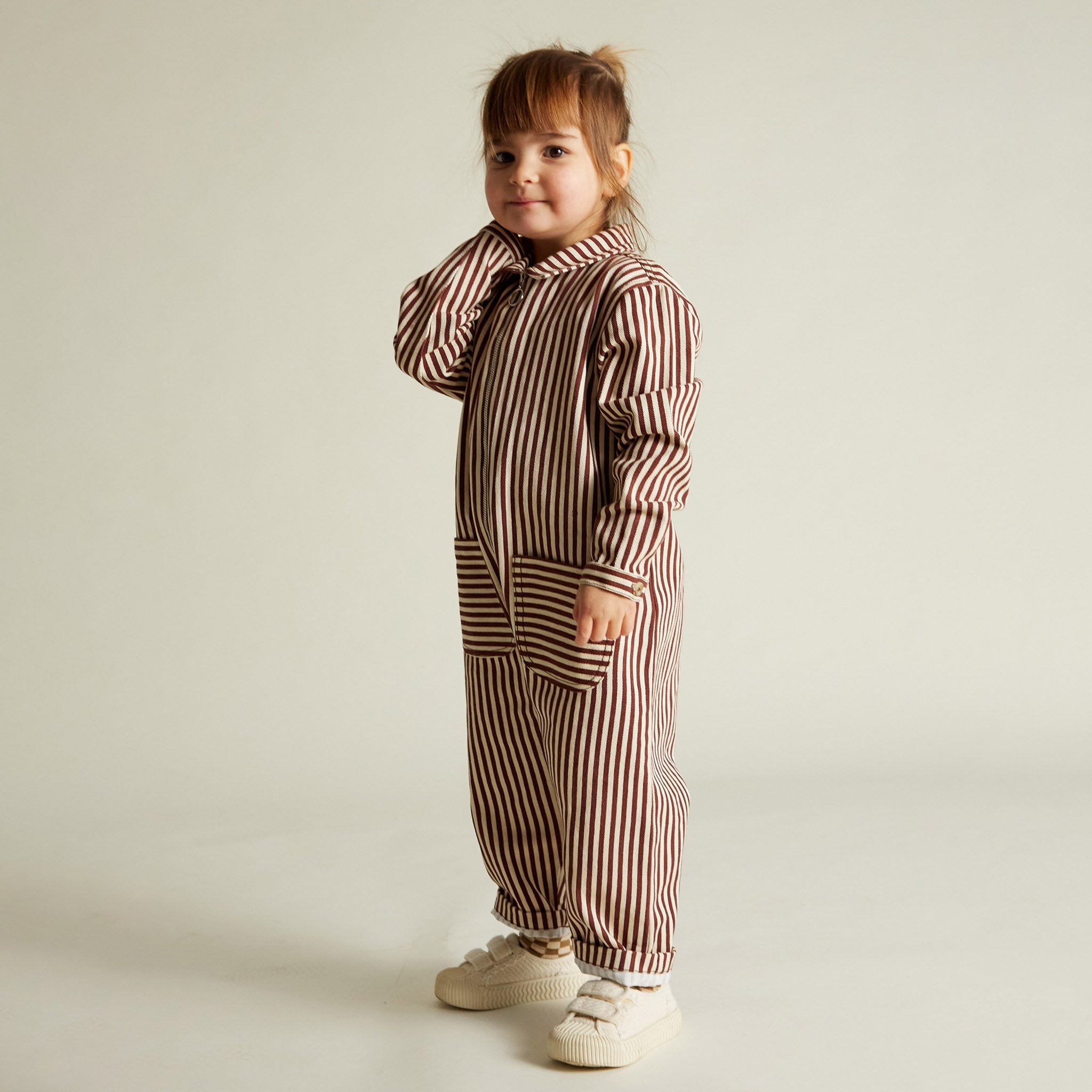 Overall Syd Maroon Stripe