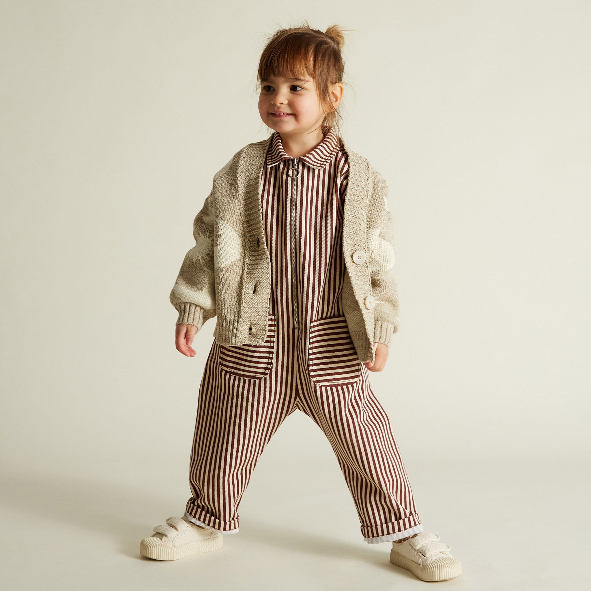 Overall Syd Maroon Stripe