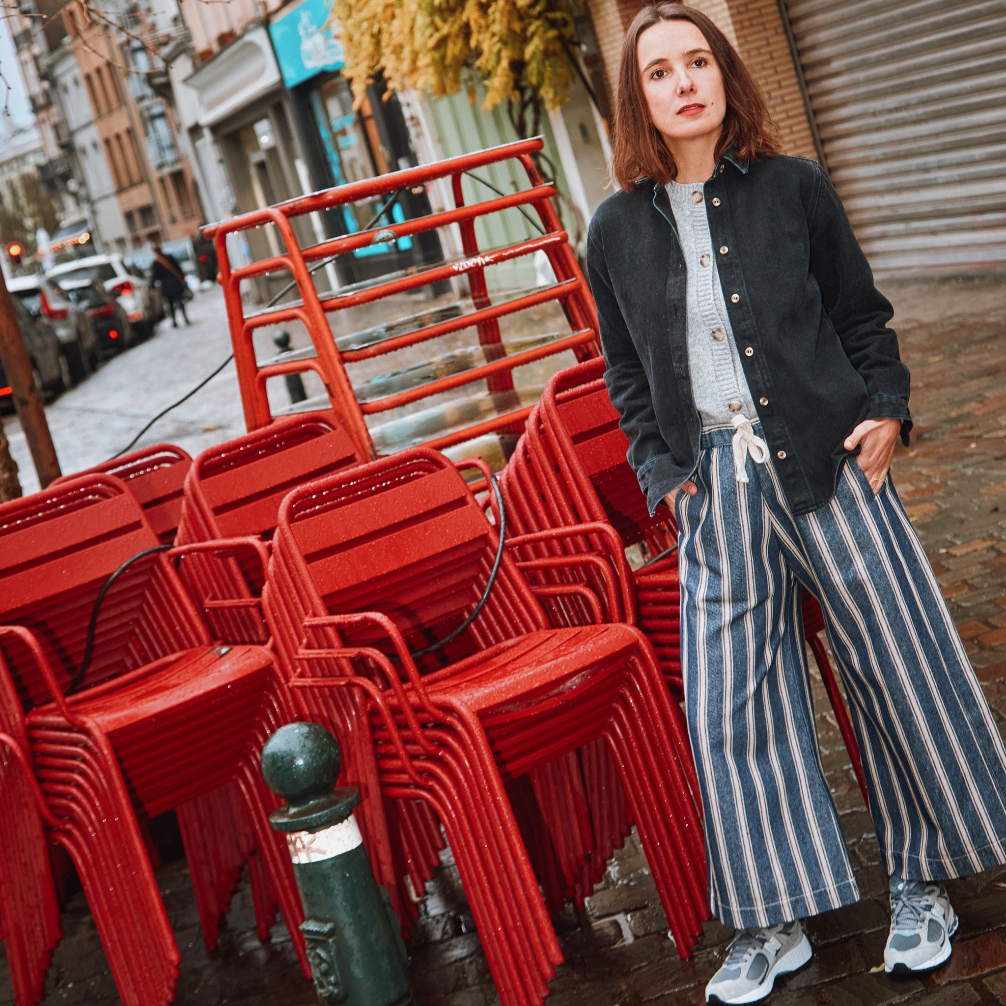 Pantalon adulte Santal Rayures Bleues