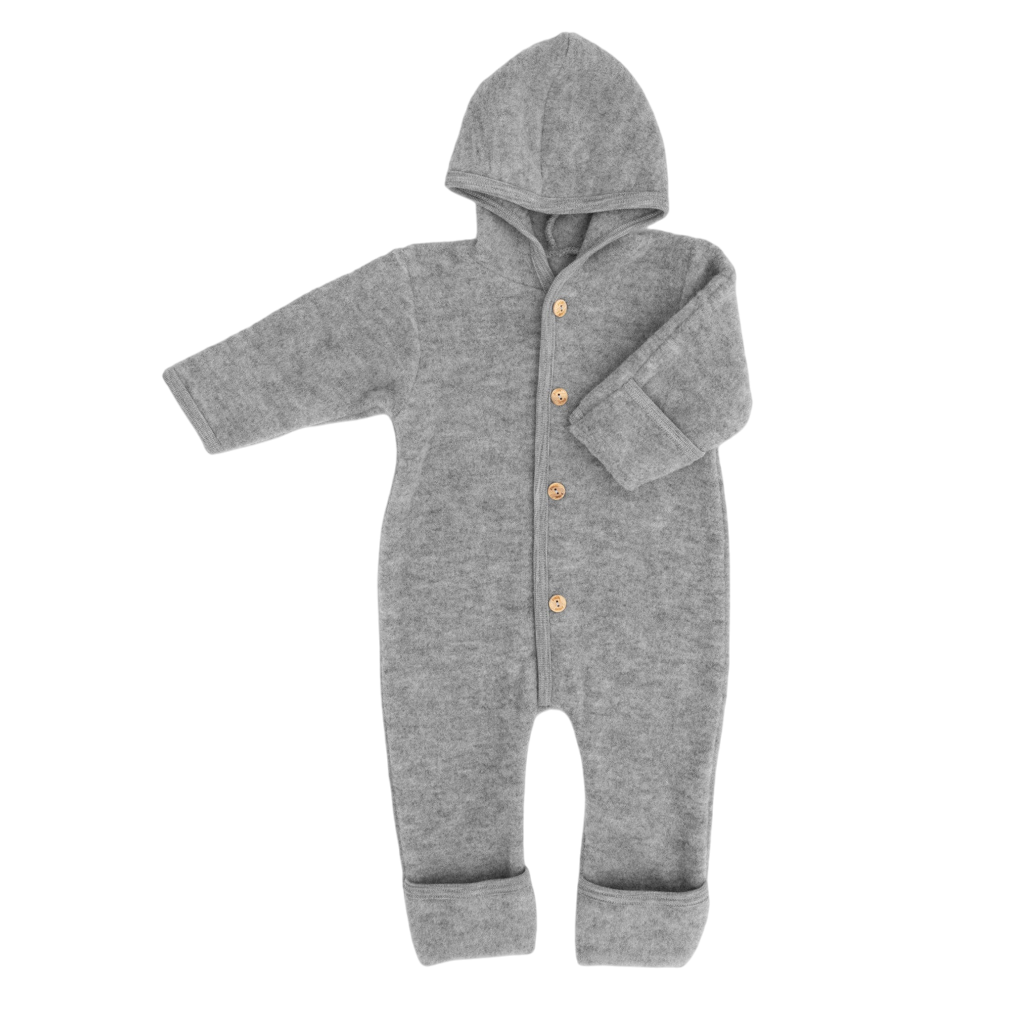 Engel Natur Baby Overall aus Merinowolle Hellgrau Melange