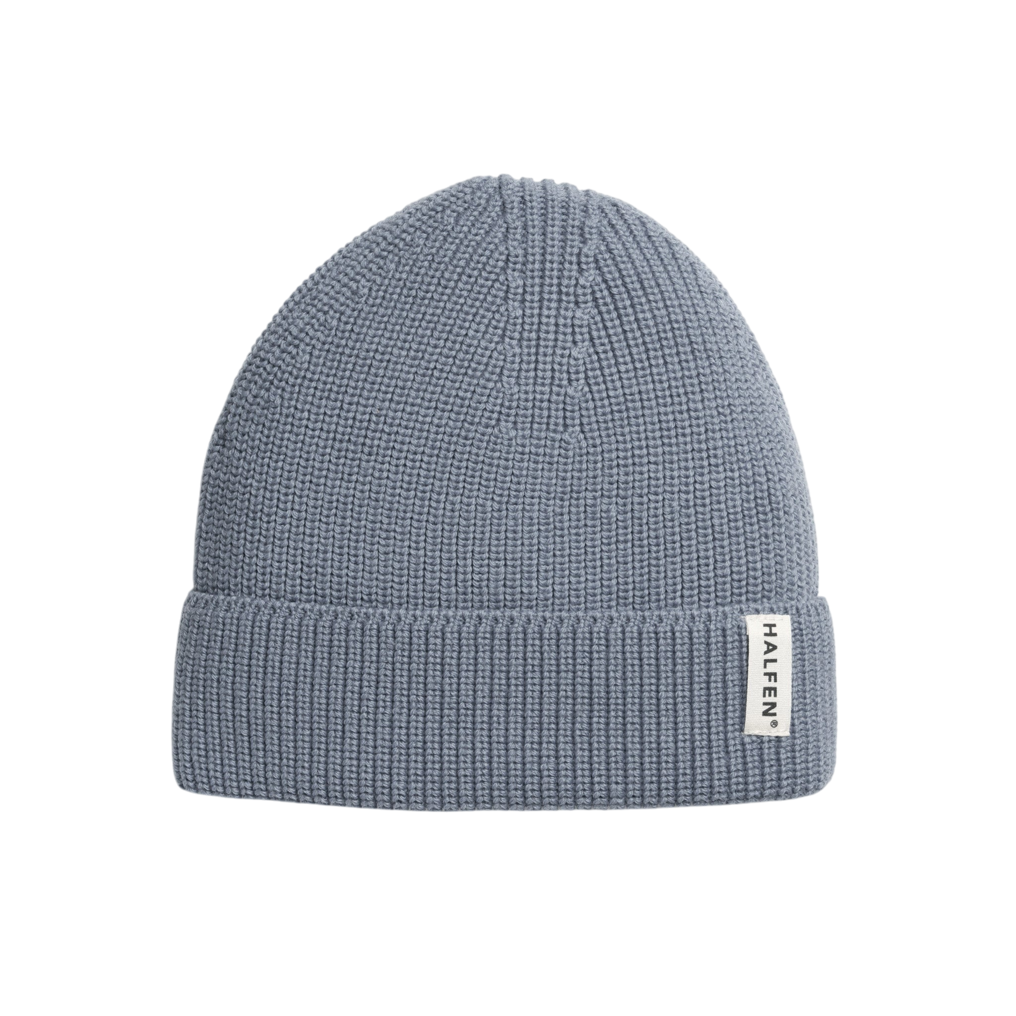 Beanie Merinowolle Rauchblau