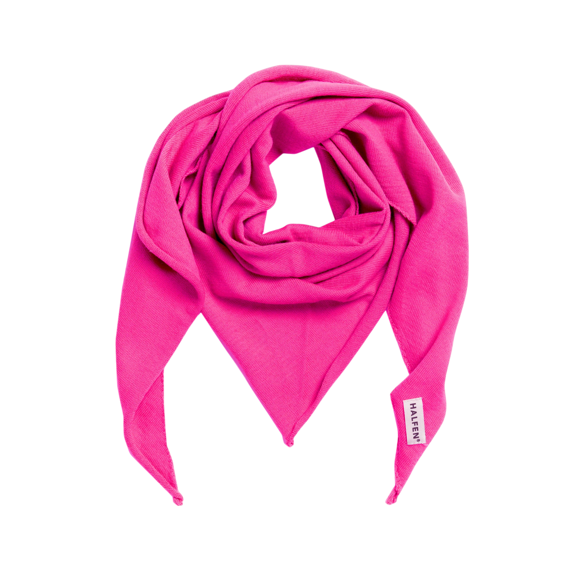 Dreiecksschal Merinowolle Neon Pink