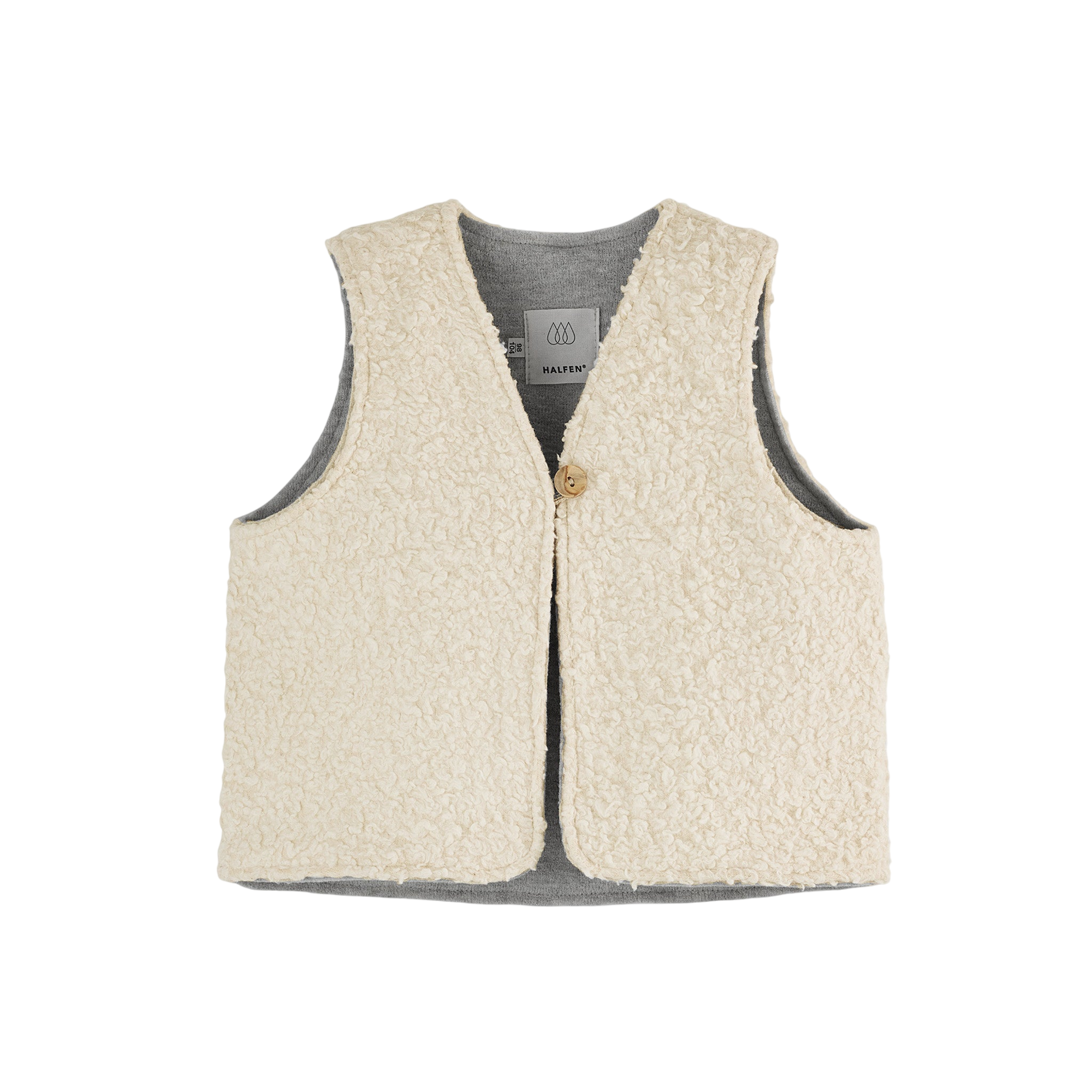 Gilet Teddy en laine naturelle