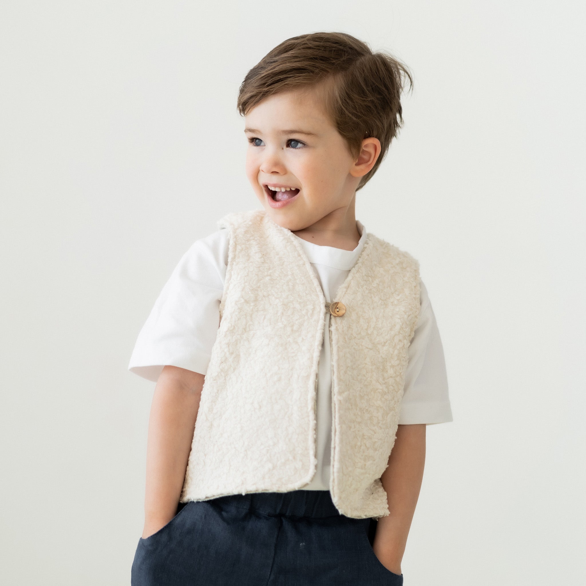 Teddy vest woolwalk nature