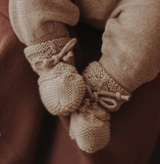 Chausson bébé laine mérinos nature