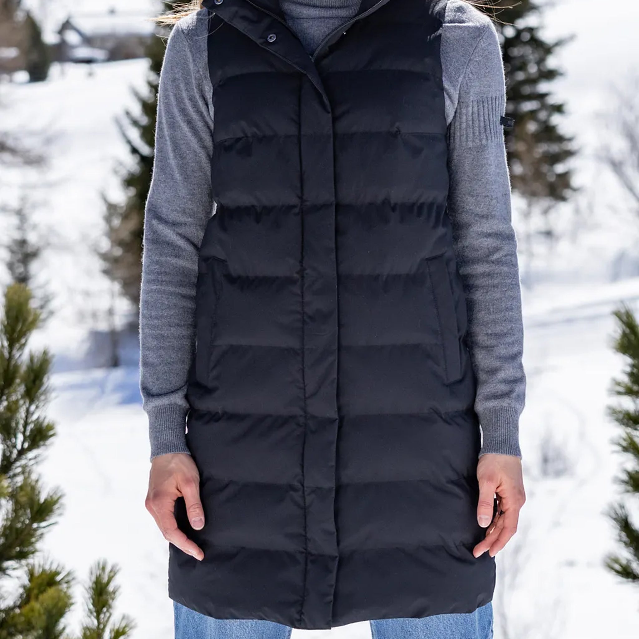 Frauen Gilet Thermo Rimba lang black