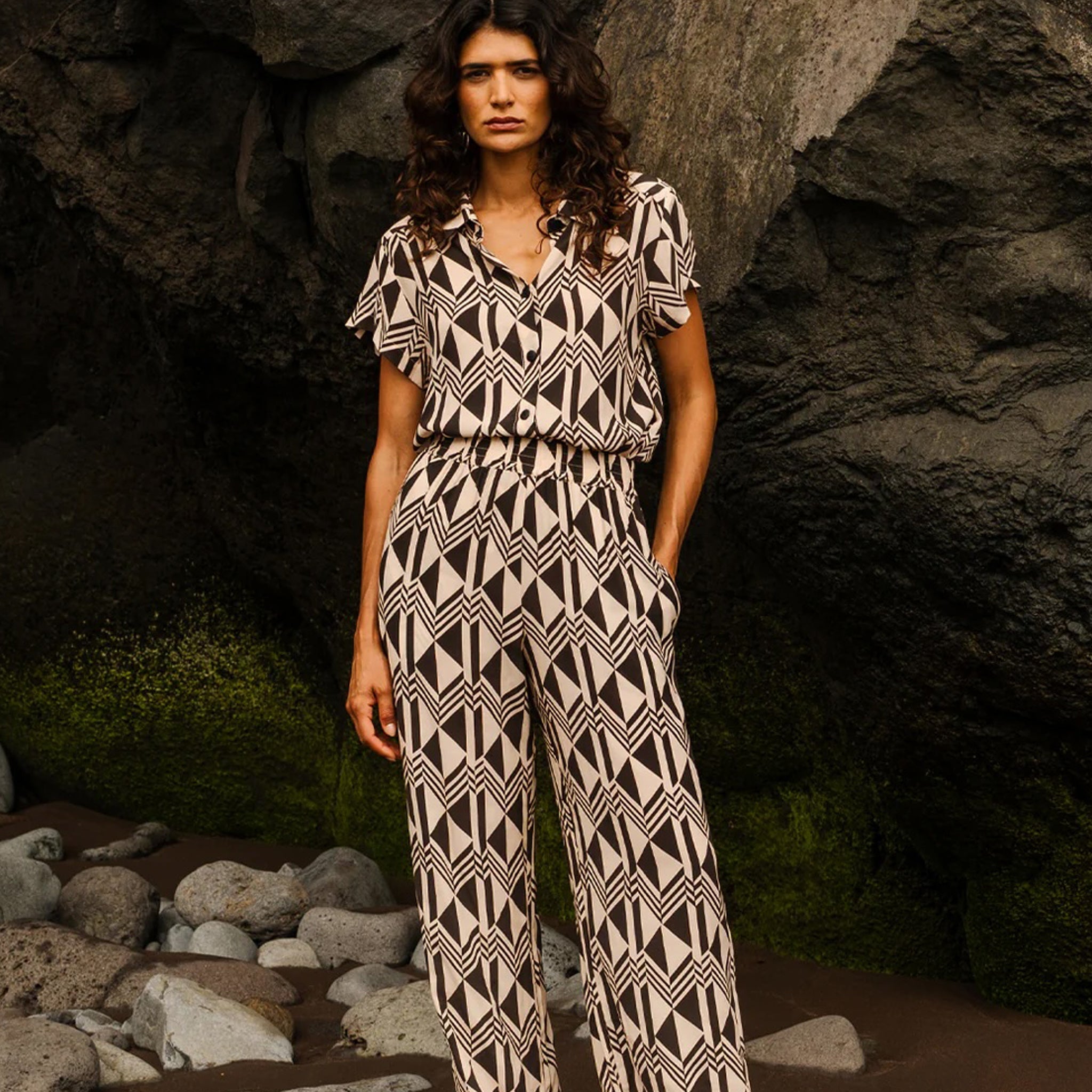 Adult Hose Holiday Foxtrot Beige Brown-Black