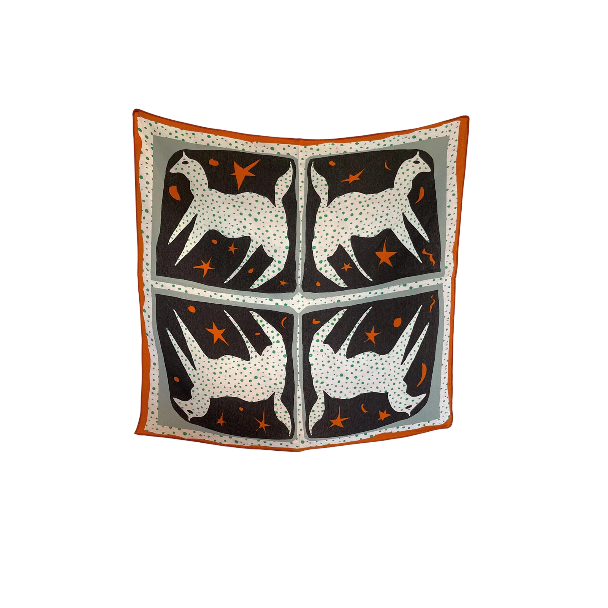 Adult Foulard Foxy Mini Orange, Vert, Noir, Beige