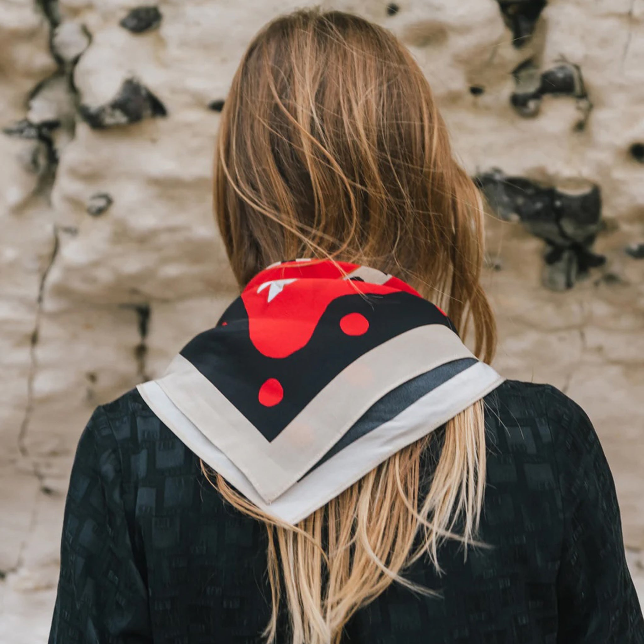 Adult Foulard Red Dragon MIDI Rot Schwarz Beige