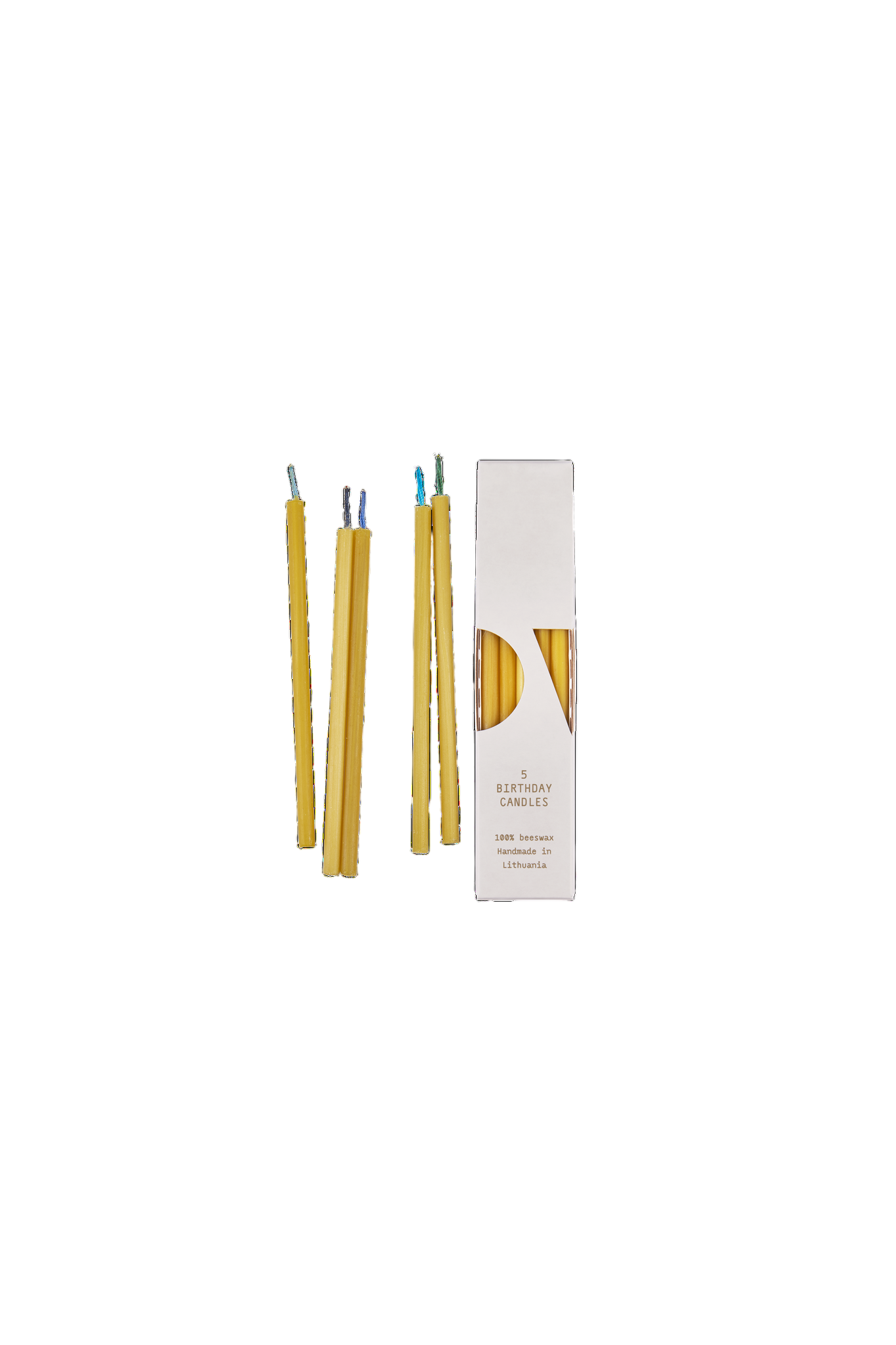 Geburtstagskerzen Bienenwachs 5 Stück mit rotem Docht