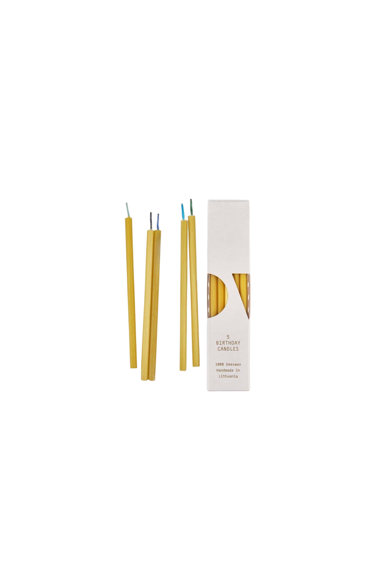 Geburtstagskerzen Bienenwachs 5 Stück mit rotem Docht