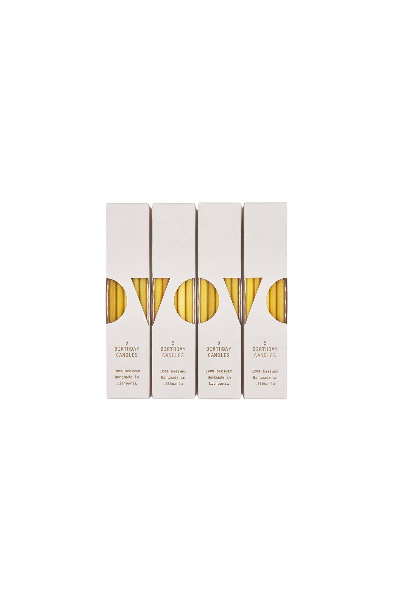 Geburtstagskerzen Bienenwachs 5 Stück mit blauem Docht