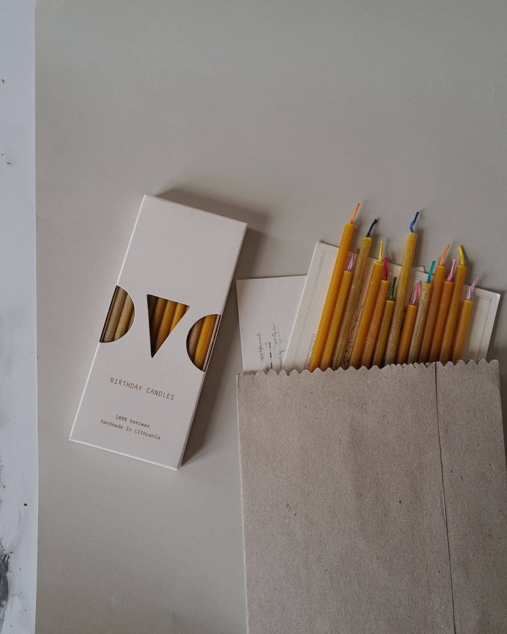 Bougies d'anniversaire en cire d'abeille mini