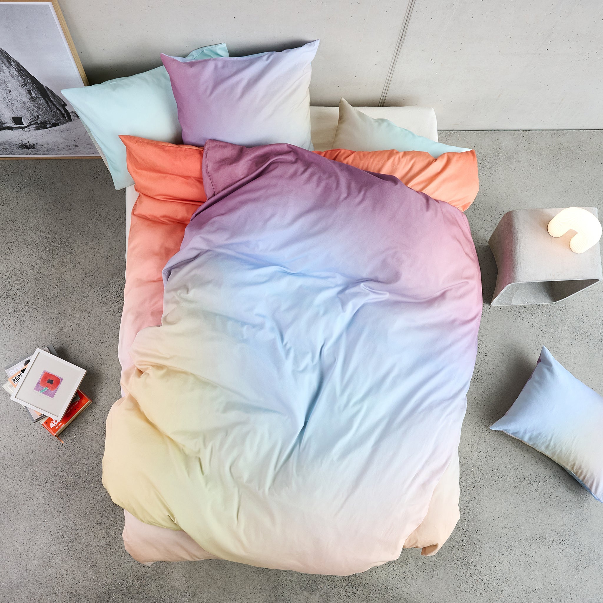 Ida Sky/Plum, housse de couette 160x210 cm