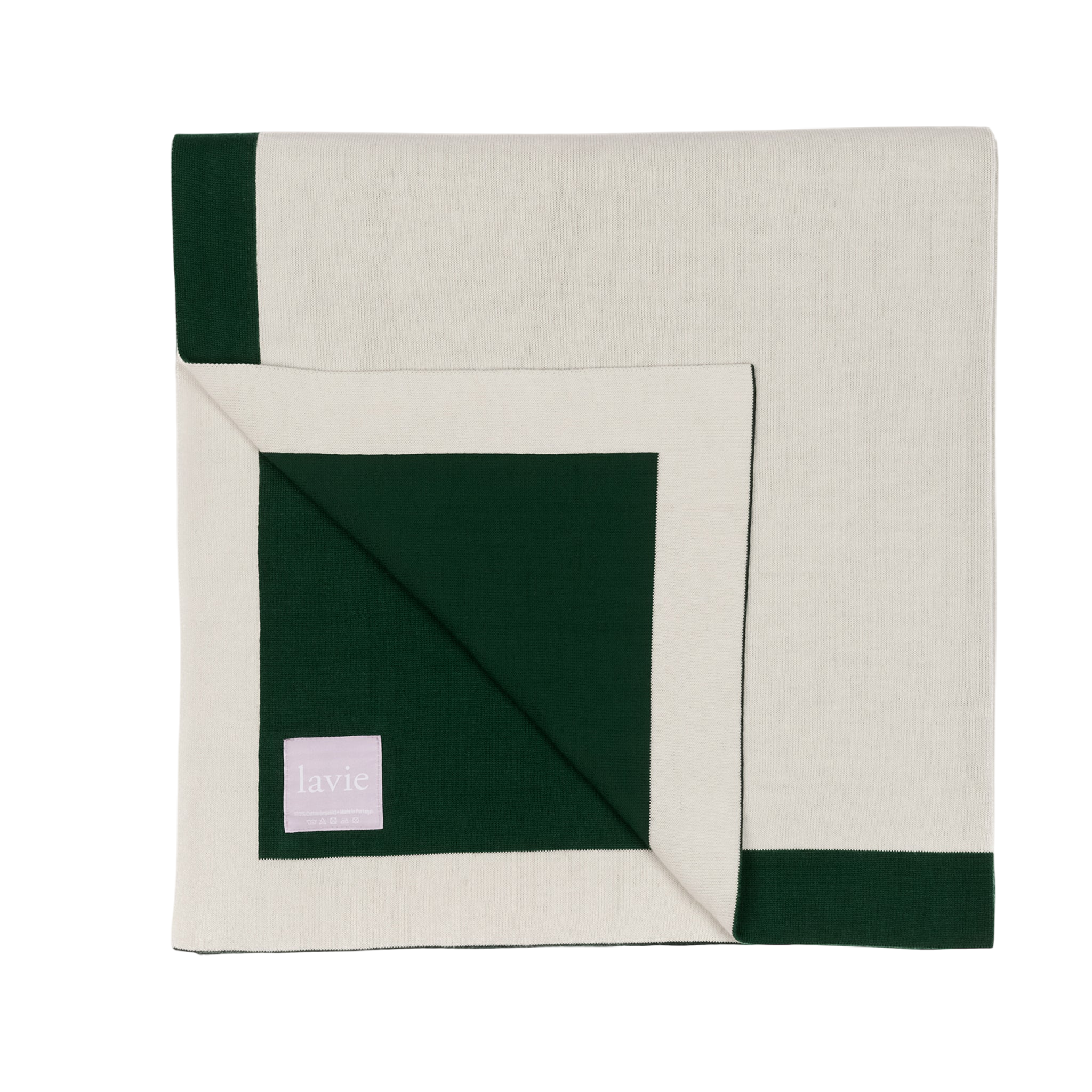 Lolla Dark Green/Undyed, Plaid 125x170 cm