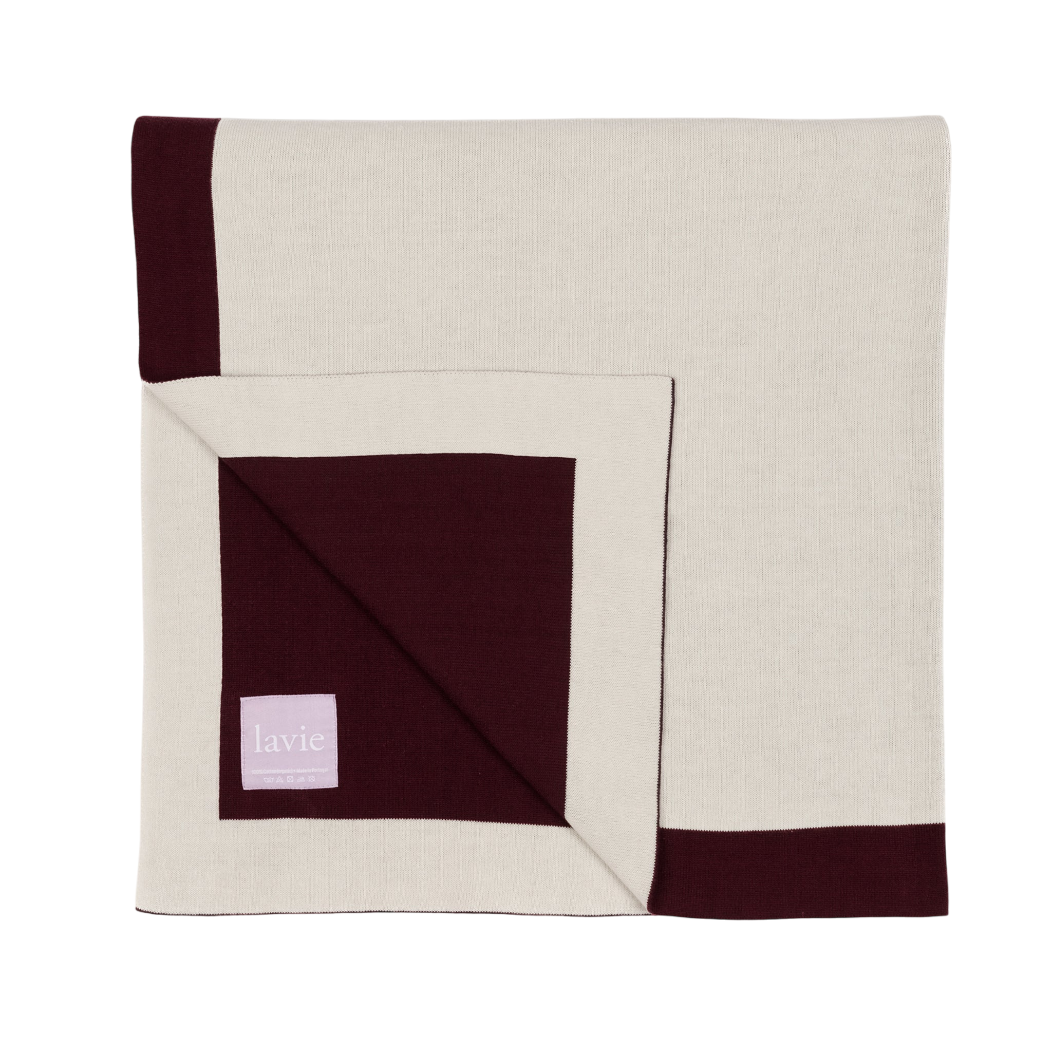 Lolla Plum/Undyed, plaid 125x170 cm