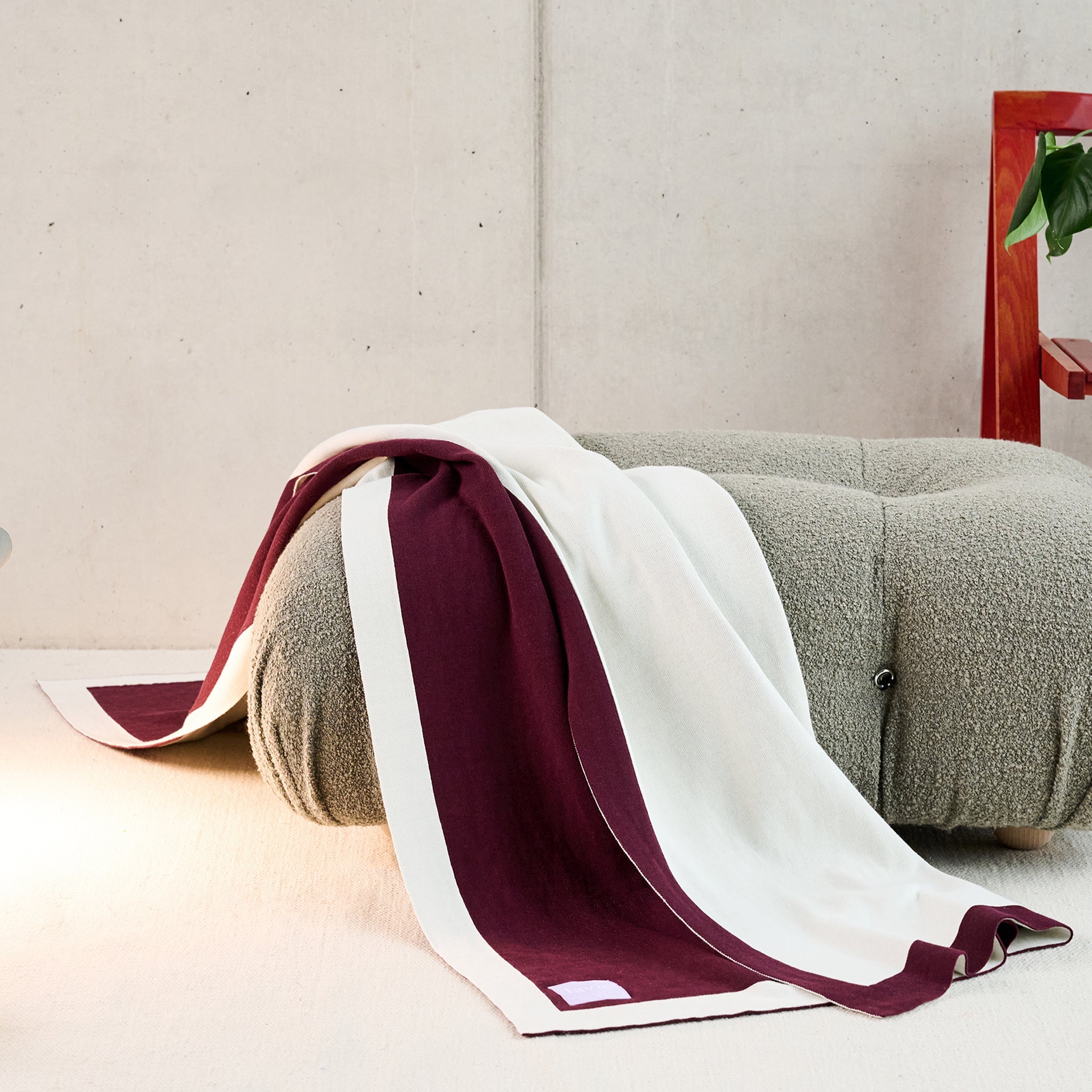 Blanket Lolla Plum/Undyed, Plaid 125x170 cm