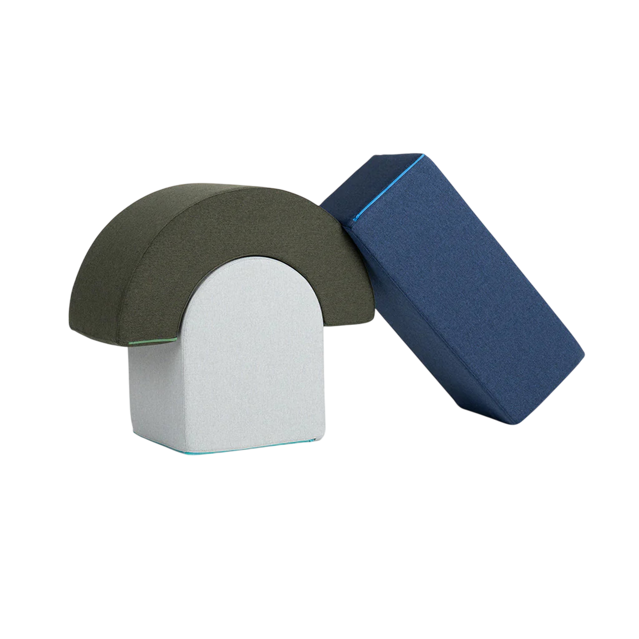 Soft building block set Ramba Zamba + Halli Moss / Sky / Midnight