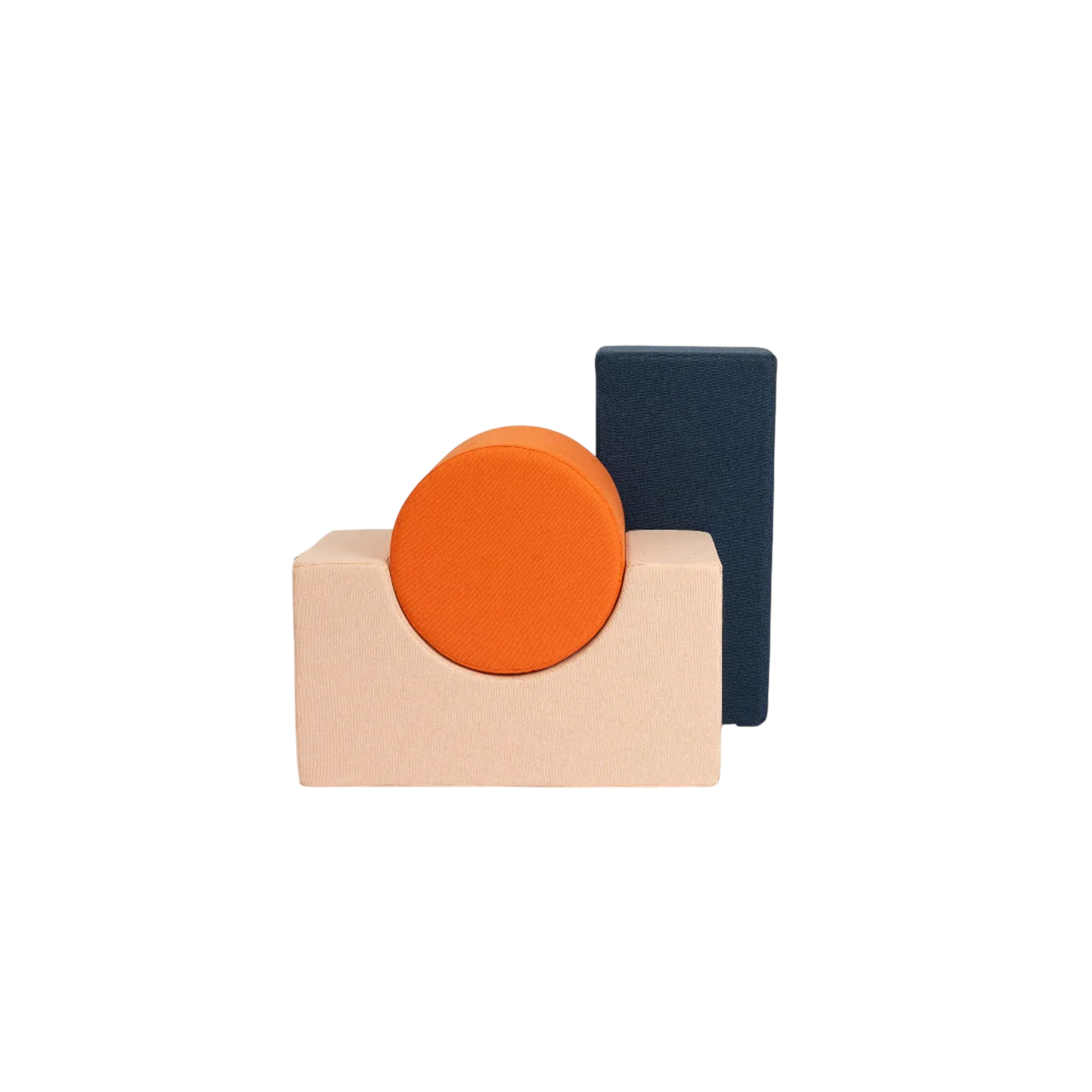 Soft building block set Remmi Demmi + Halli Sand / Tangerine / Midnight