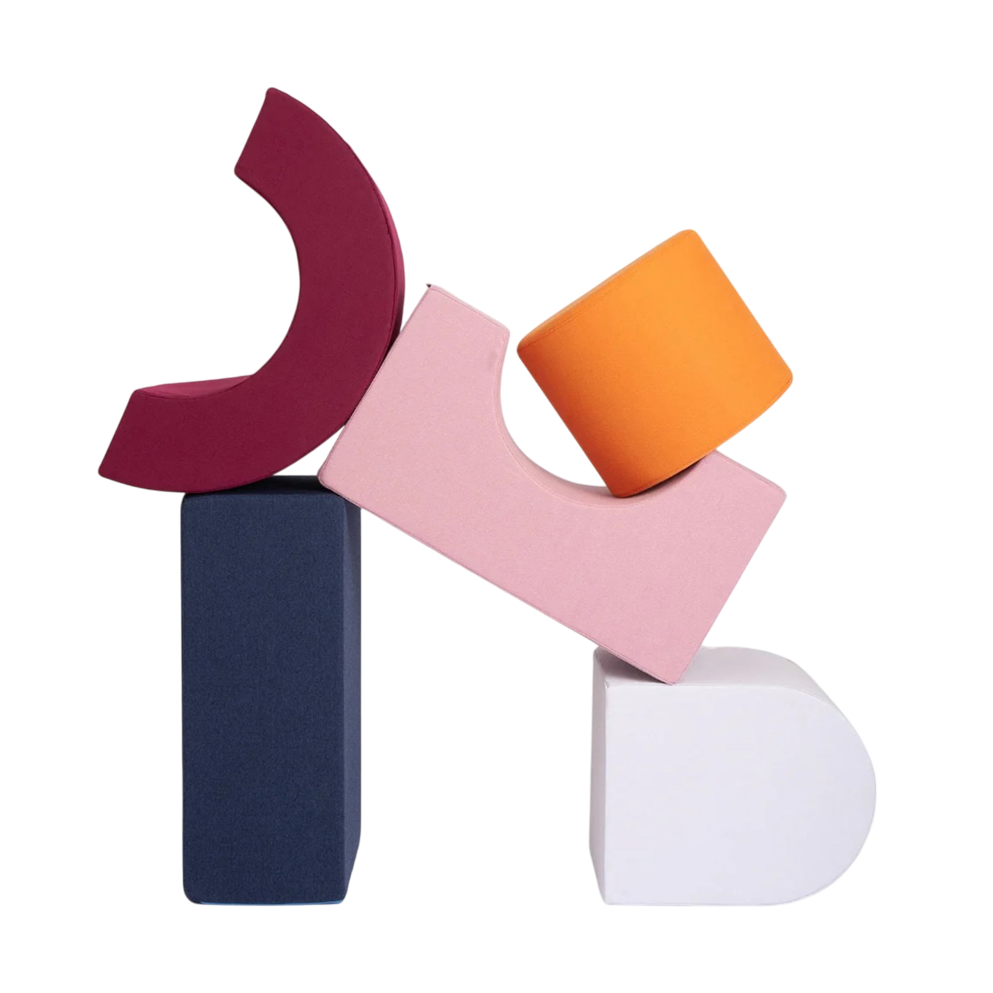 Soft building block set circus Blush / Tangerine / Berry / Sky / Midnight