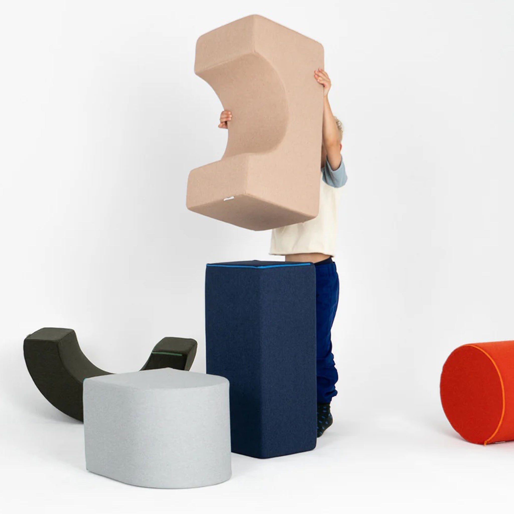 Jeu de blocs de construction souples Circus Sand / Pumkin Red / Moss / Sky / Midnight