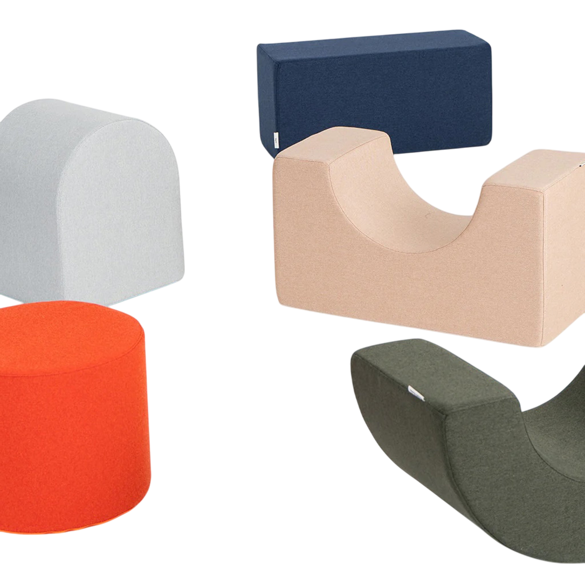 Jeu de blocs de construction souples Circus Sand / Pumkin Red / Moss / Sky / Midnight