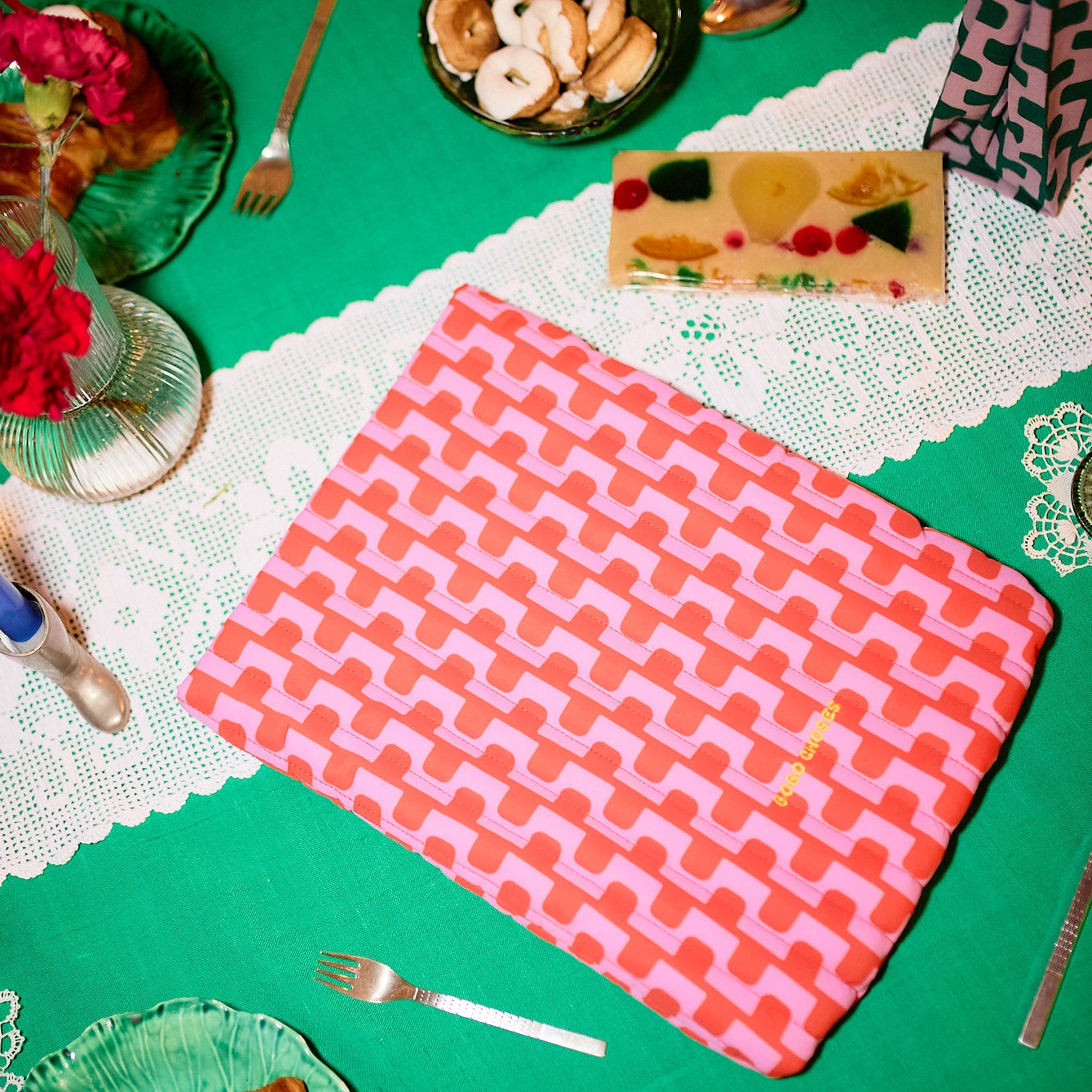 Laptophülle Chain Quilted Red