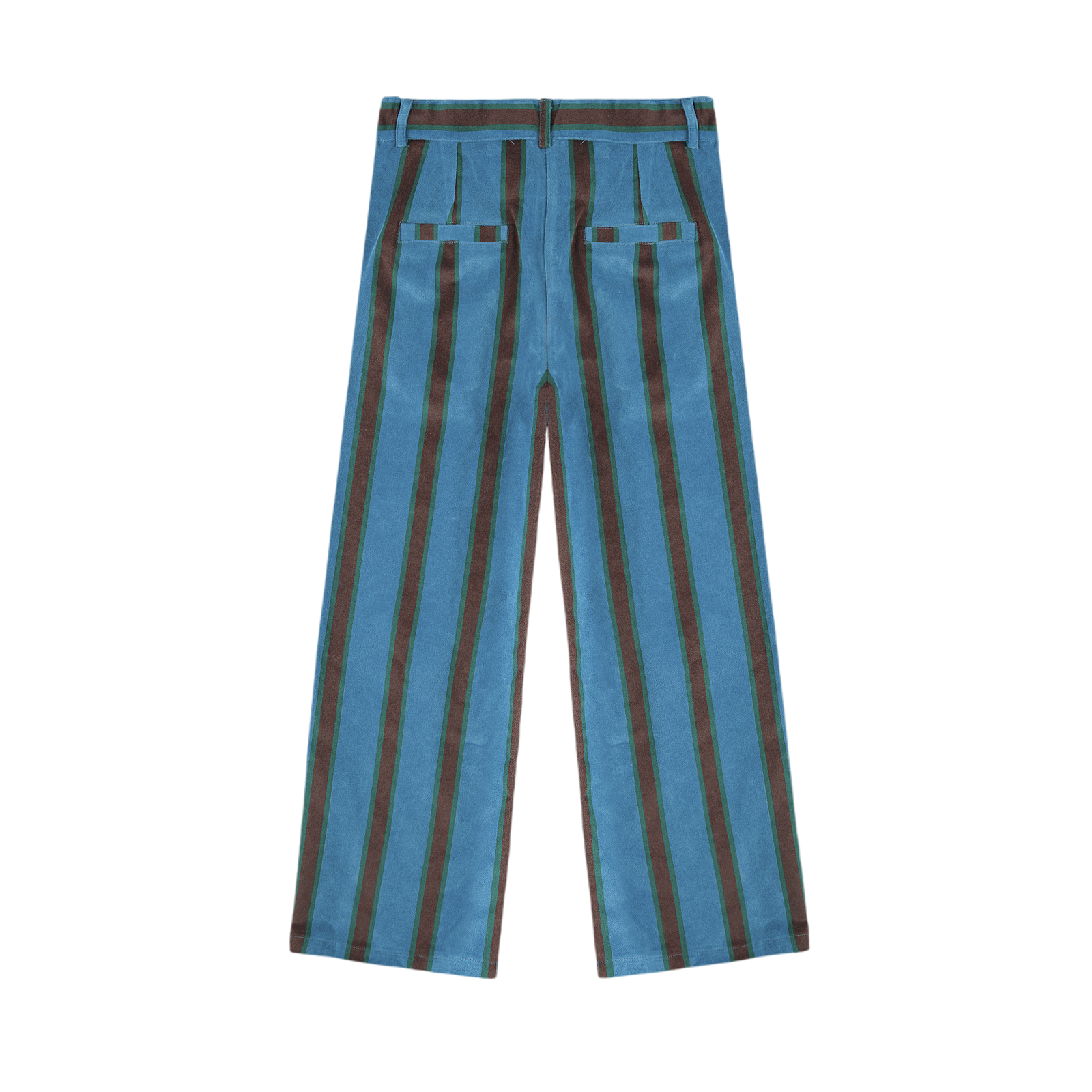 Pants Stripes Velvet Navy Blue