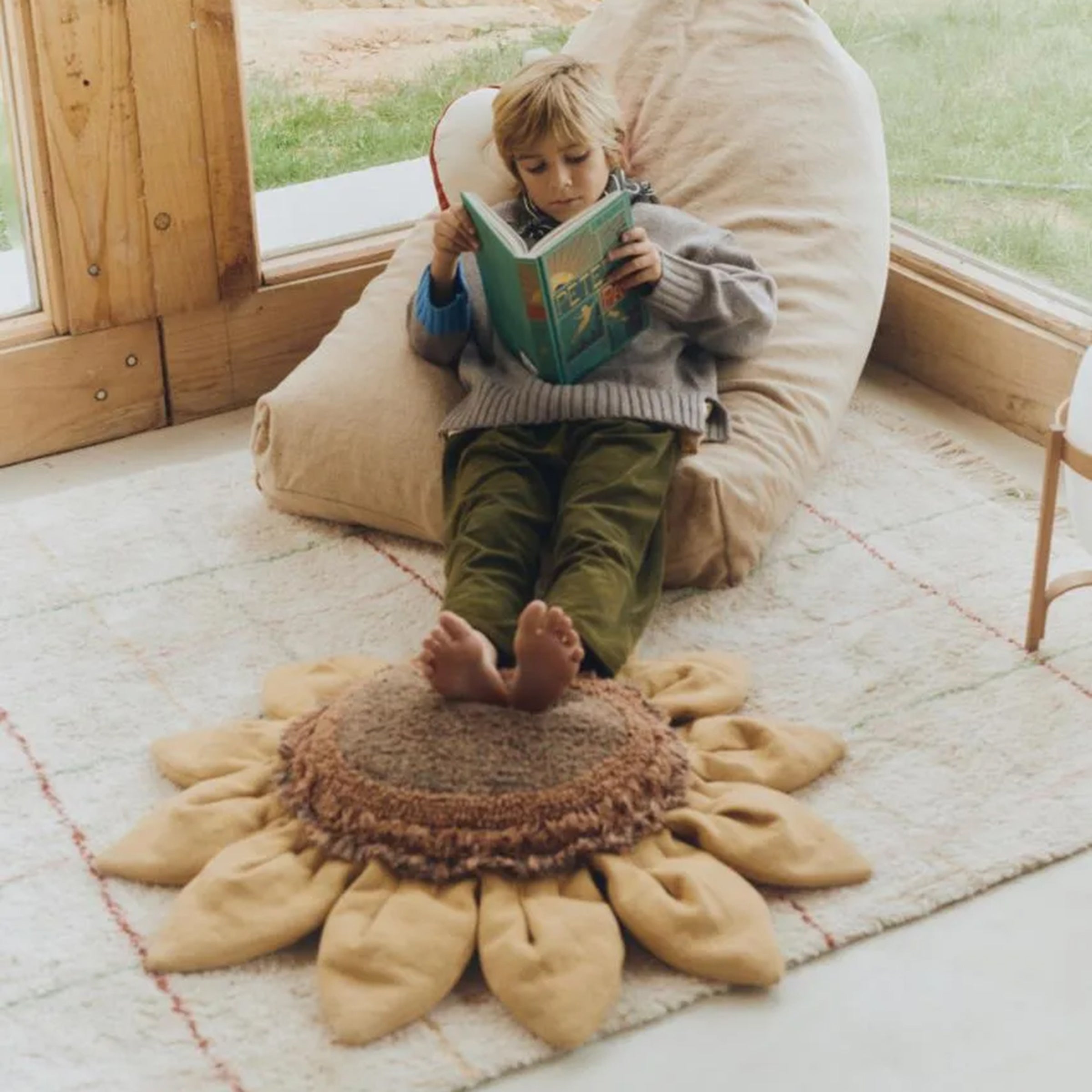 Fussboden-Kissen Sonnenblume