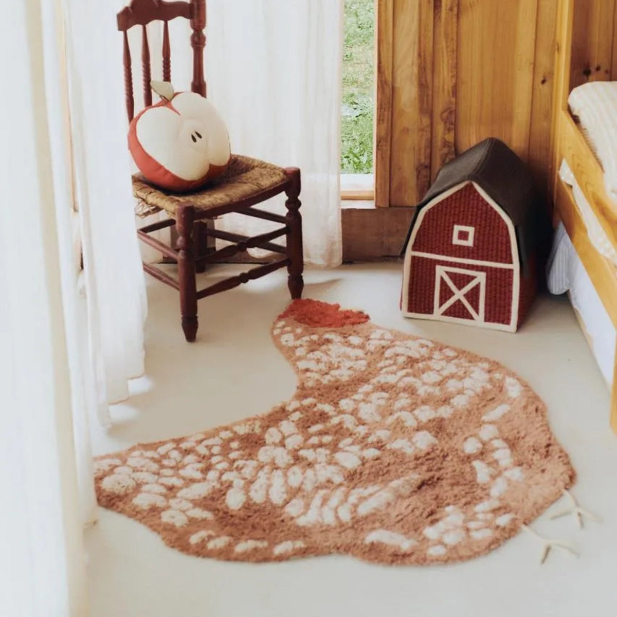 Waschbarer Teppich Huhn