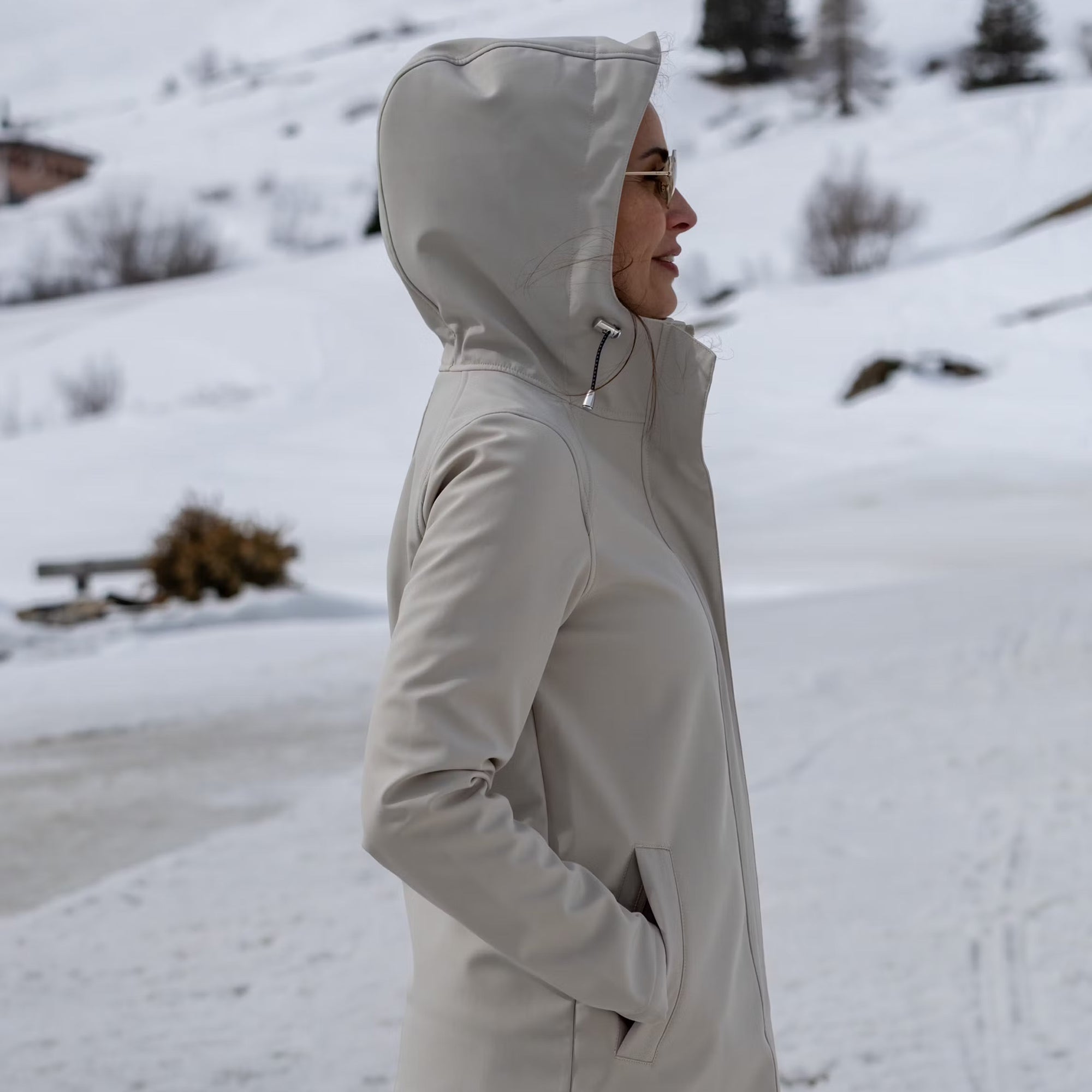 Frauen Mantel Astrid Soft Shell silver lining