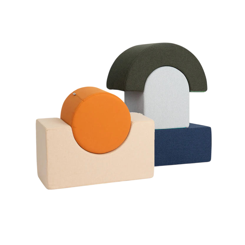 Soft building block set Circus Sand / Tangerine / Berry / Sky / Midnight