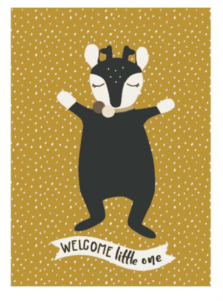 Faire-part de naissance faon, set de 10