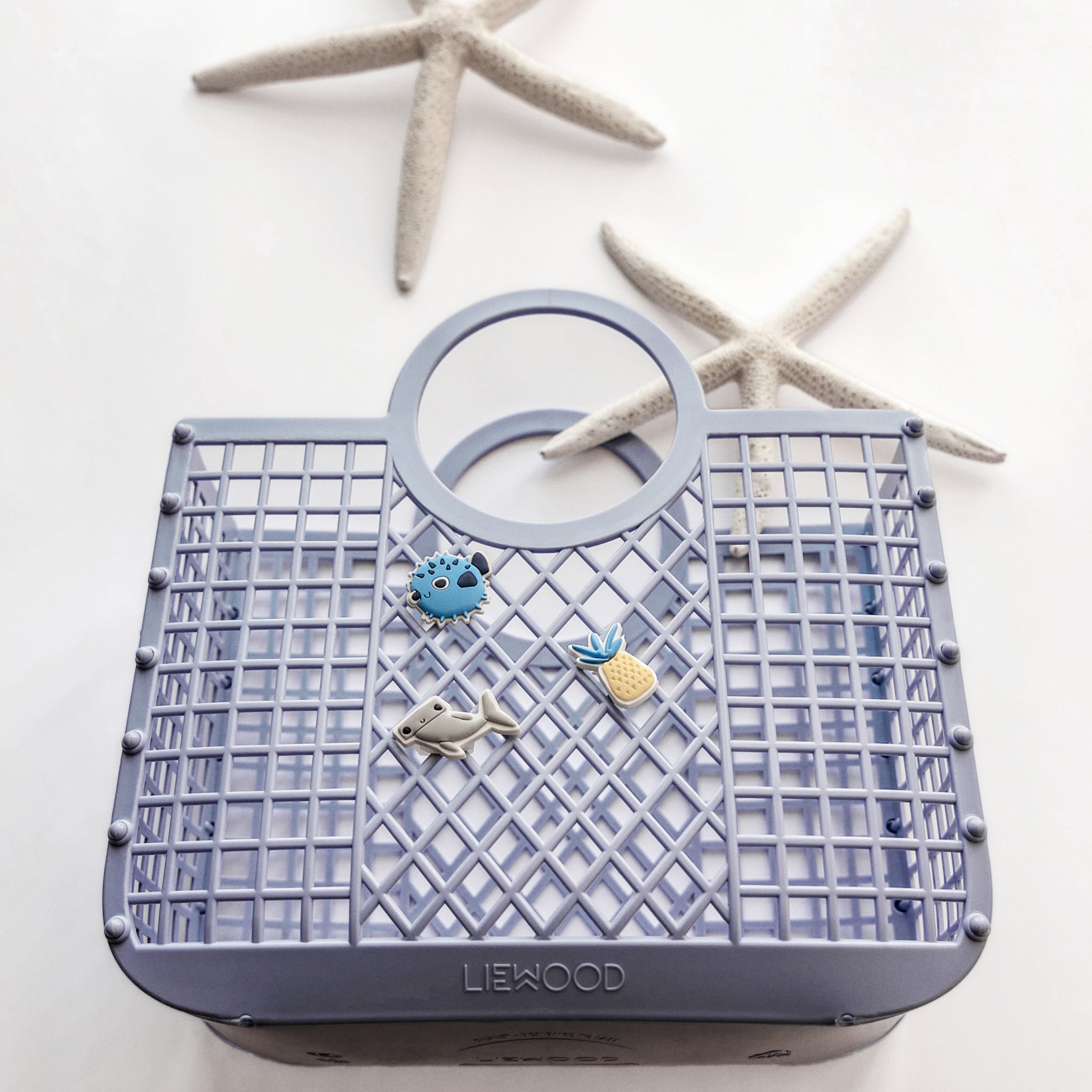 Sac en osier avec breloques Samantha Dusty lavender