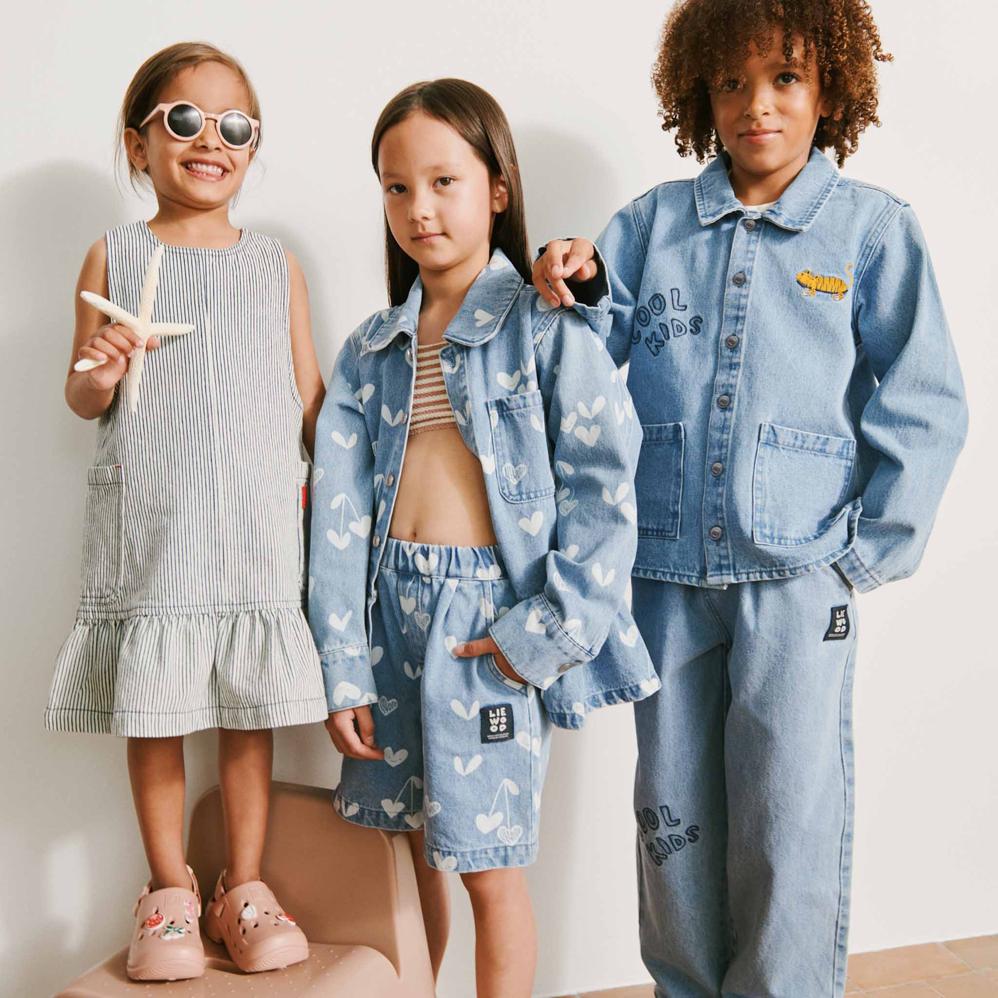 Shorts Borrisa Printed Sweethearts light blue denim