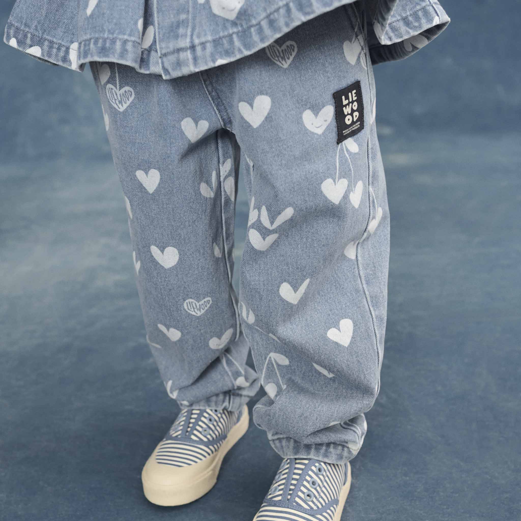 Jeans Borris Printed Sweethearts light blue denim